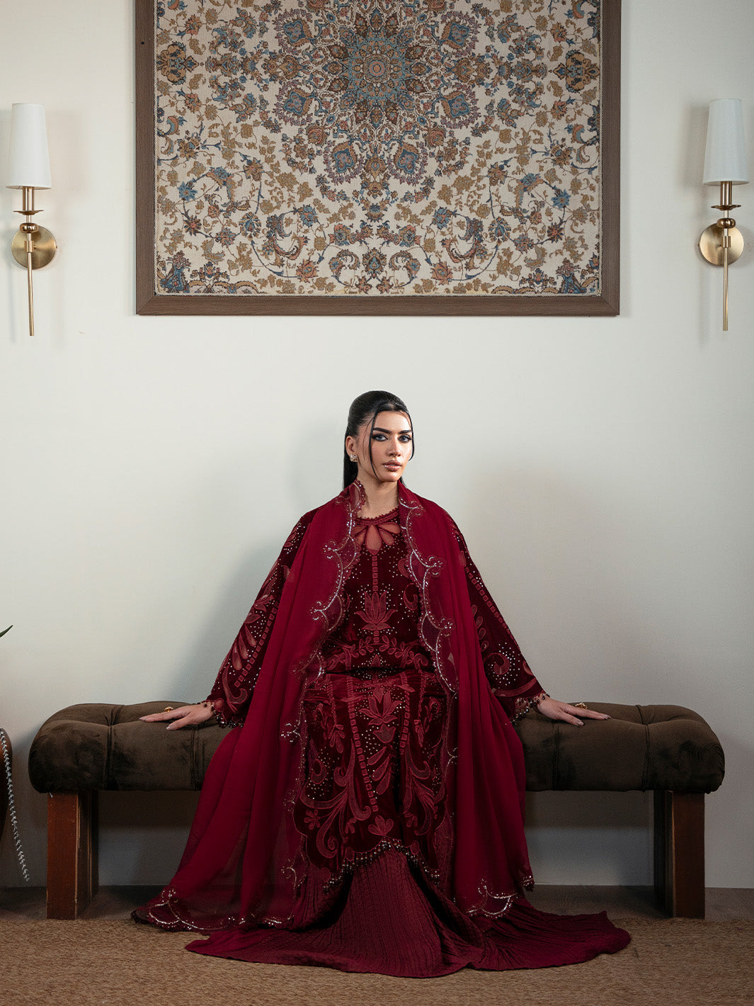 Faiza Faisal | Solene Luxury Velvets | ROUGE - Official Faiza Faisal - Agha Fabrics UK