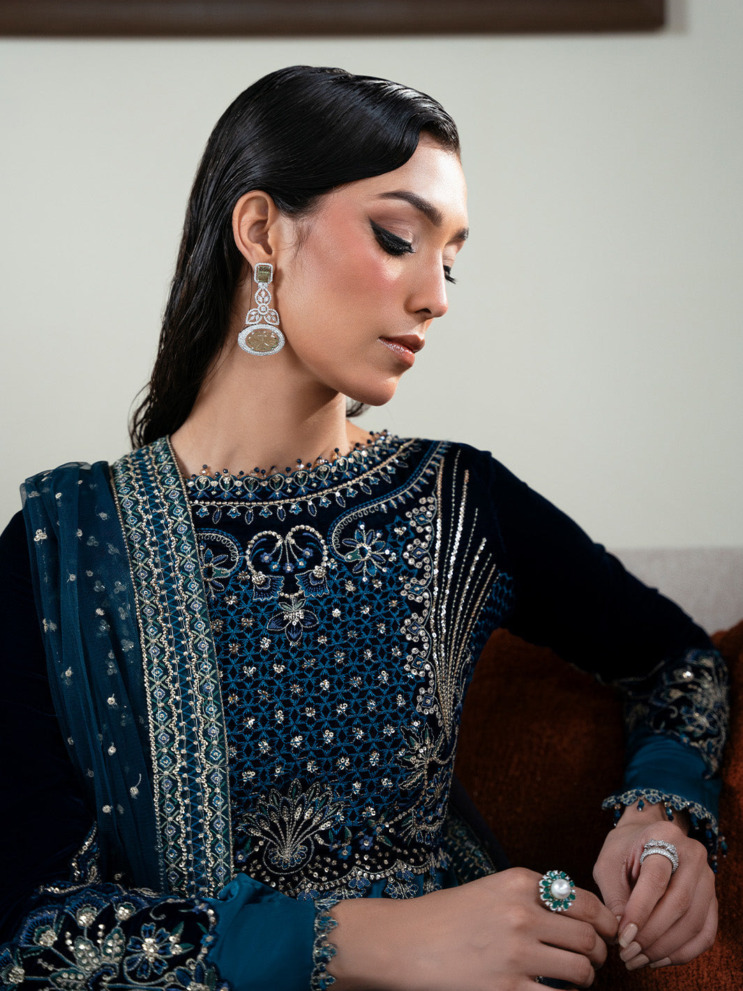 Faiza Faisal | Solene Luxury Velvets | CELESTINE - Official Faiza Faisal - Agha Fabrics UK