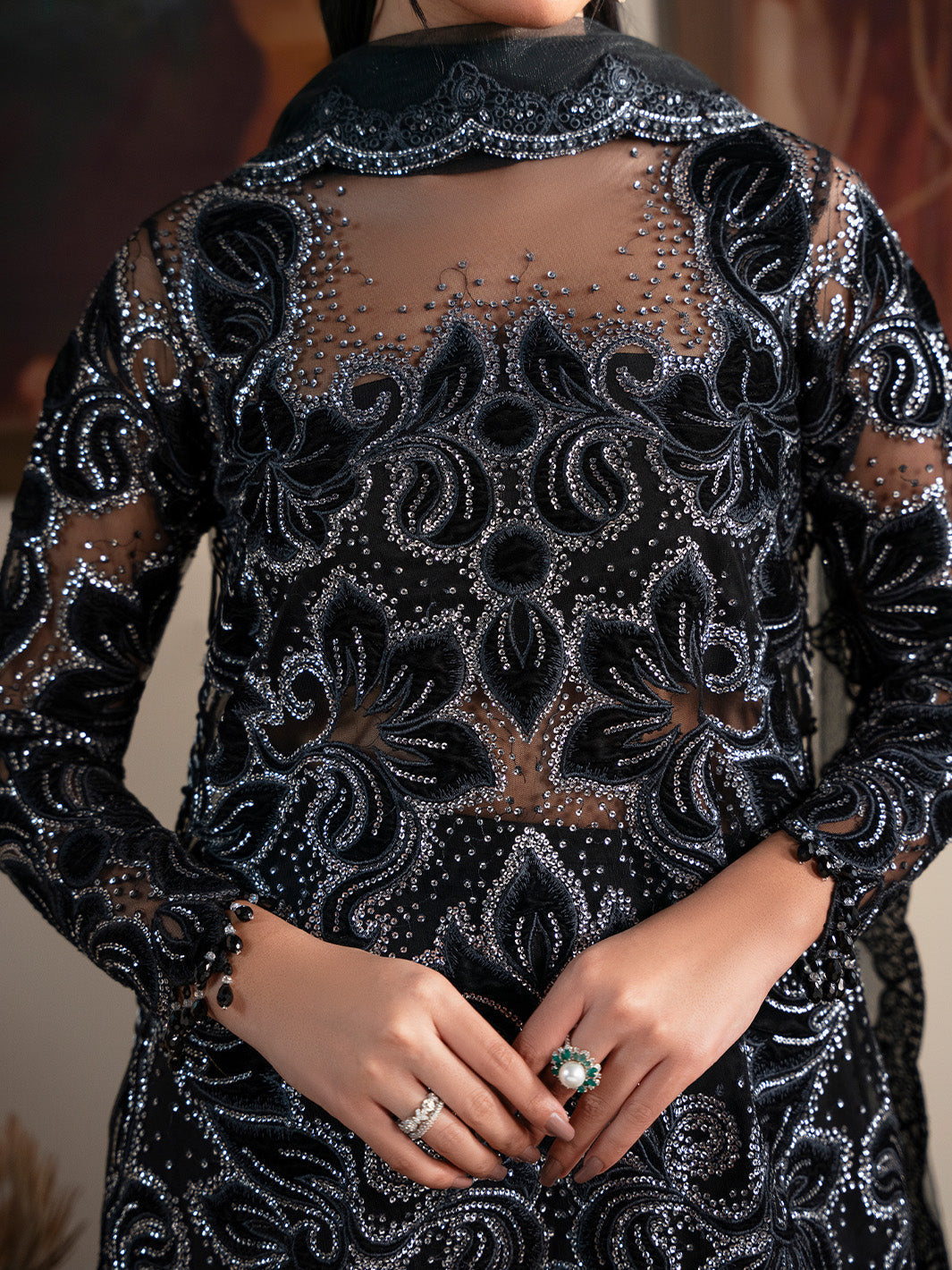 Faiza Faisal | Solene Luxury Velvets | NOIR - Official Faiza Faisal - Agha Fabrics UK