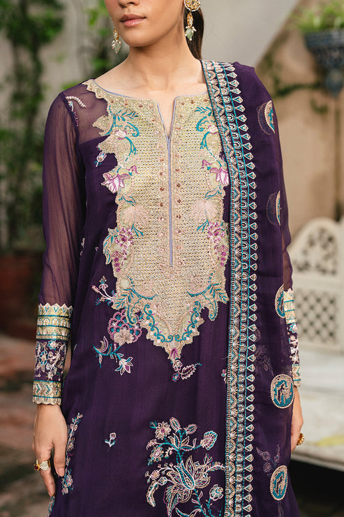 Maryum N Maria | Gulnaar Formals | 3 Piece Embroidered Chiffon POLINA - FSU5650
