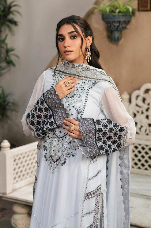 Maryum N Maria | Gulnaar Formals | 3 Piece Embroidered Chiffon LILIYA - FSU5657