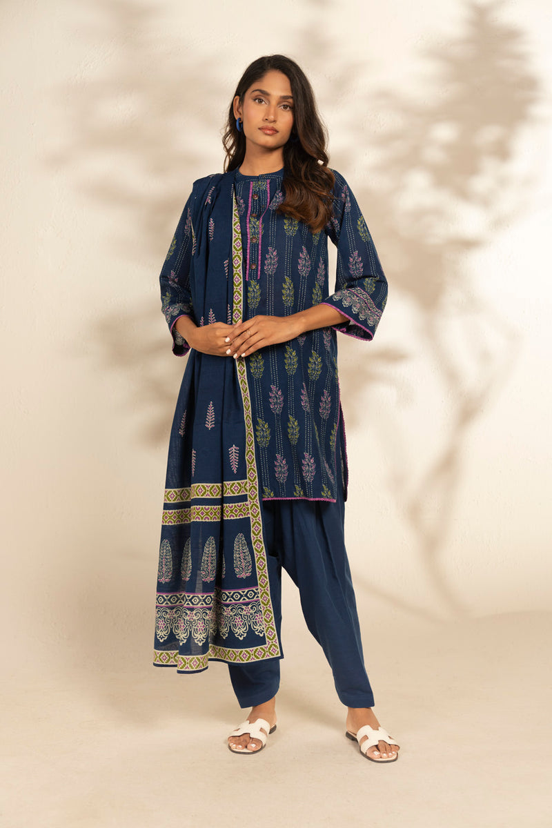 Al Karam | Winter 25 | FW-103.1-25-1-Blue - Official Al Karam - Agha Fabrics UK