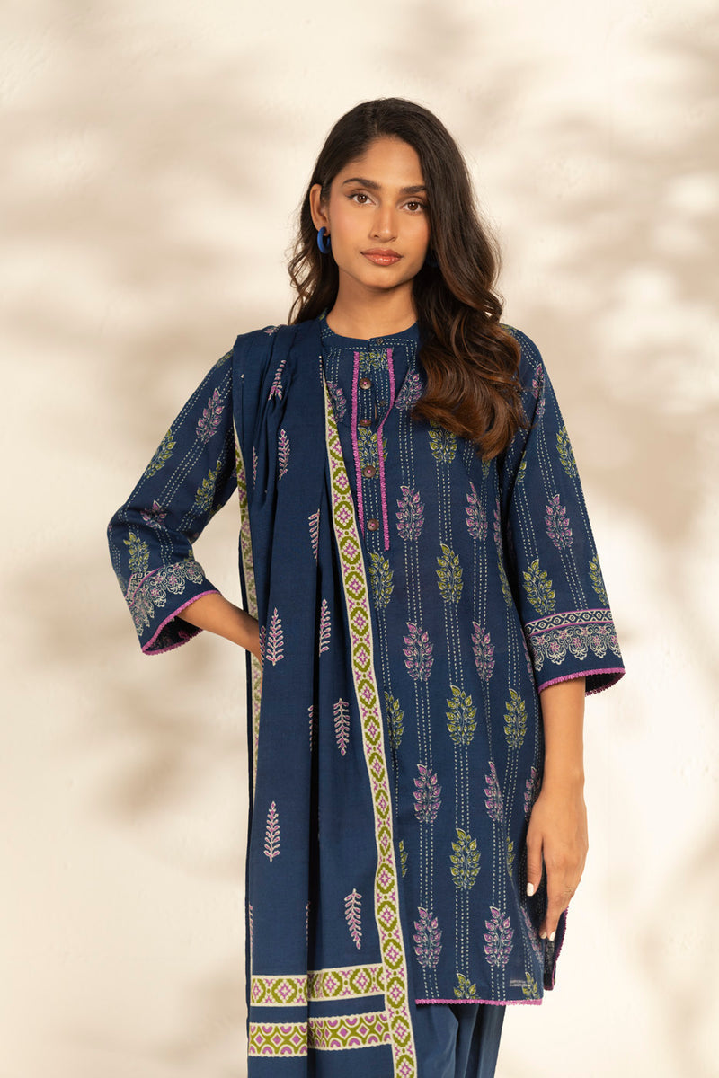 Al Karam | Winter 25 | FW-103.1-25-1-Blue - Official Al Karam - Agha Fabrics UK