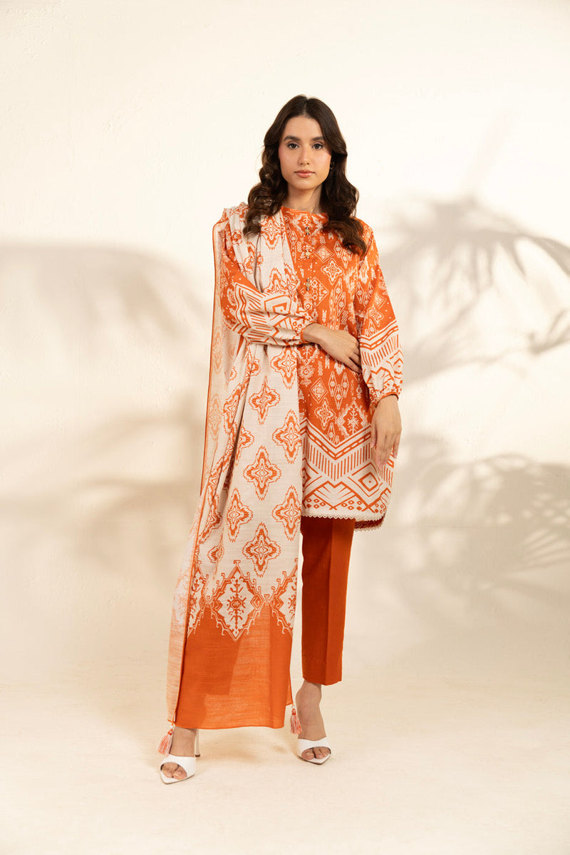 Al Karam | Winter 25 | FW-108-25-1-Orange - Official Al Karam - Agha Fabrics UK