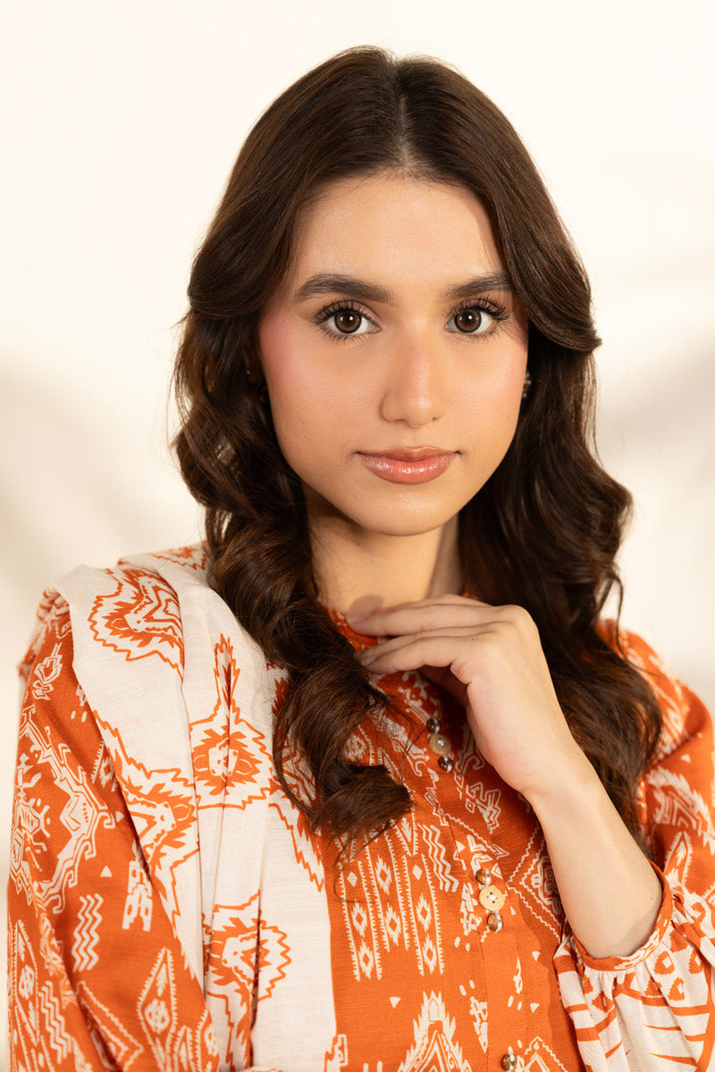 Al Karam | Winter 25 | FW-108-25-1-Orange - Official Al Karam - Agha Fabrics UK