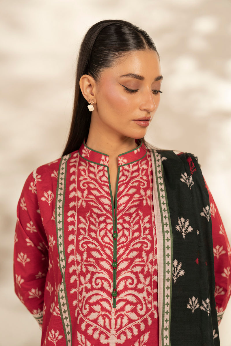 Al Karam | Winter 25 | FW-110-25-1-Red - Official Al Karam - Agha Fabrics UK