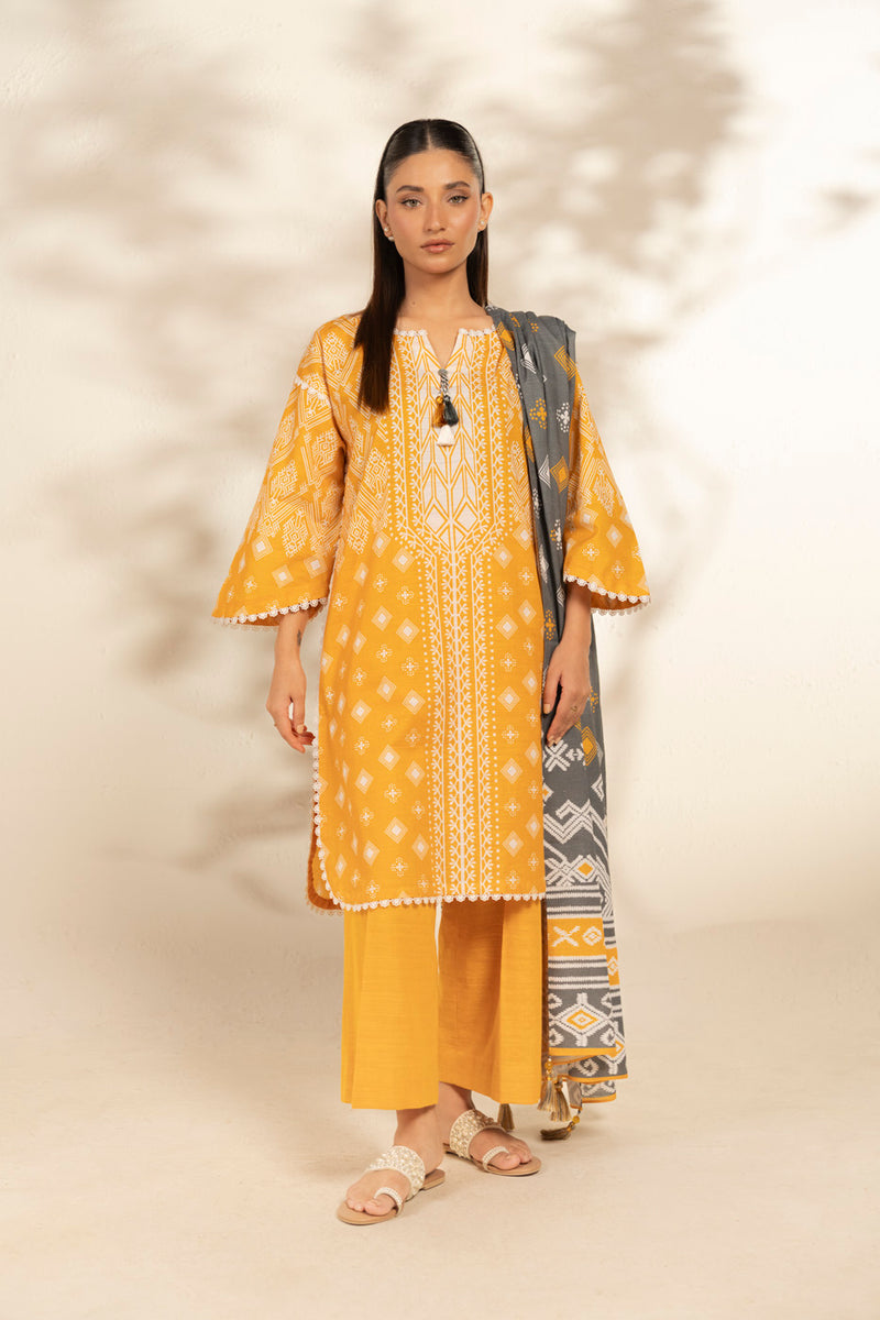 Al Karam | Winter 25 | FW-111-25-1-Yellow - Official Al Karam - Agha Fabrics UK