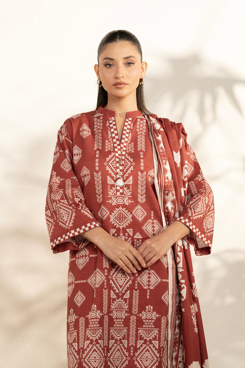 Al Karam | Winter 25 | FW-119-25-1-Rust - Official Al Karam - Agha Fabrics UK