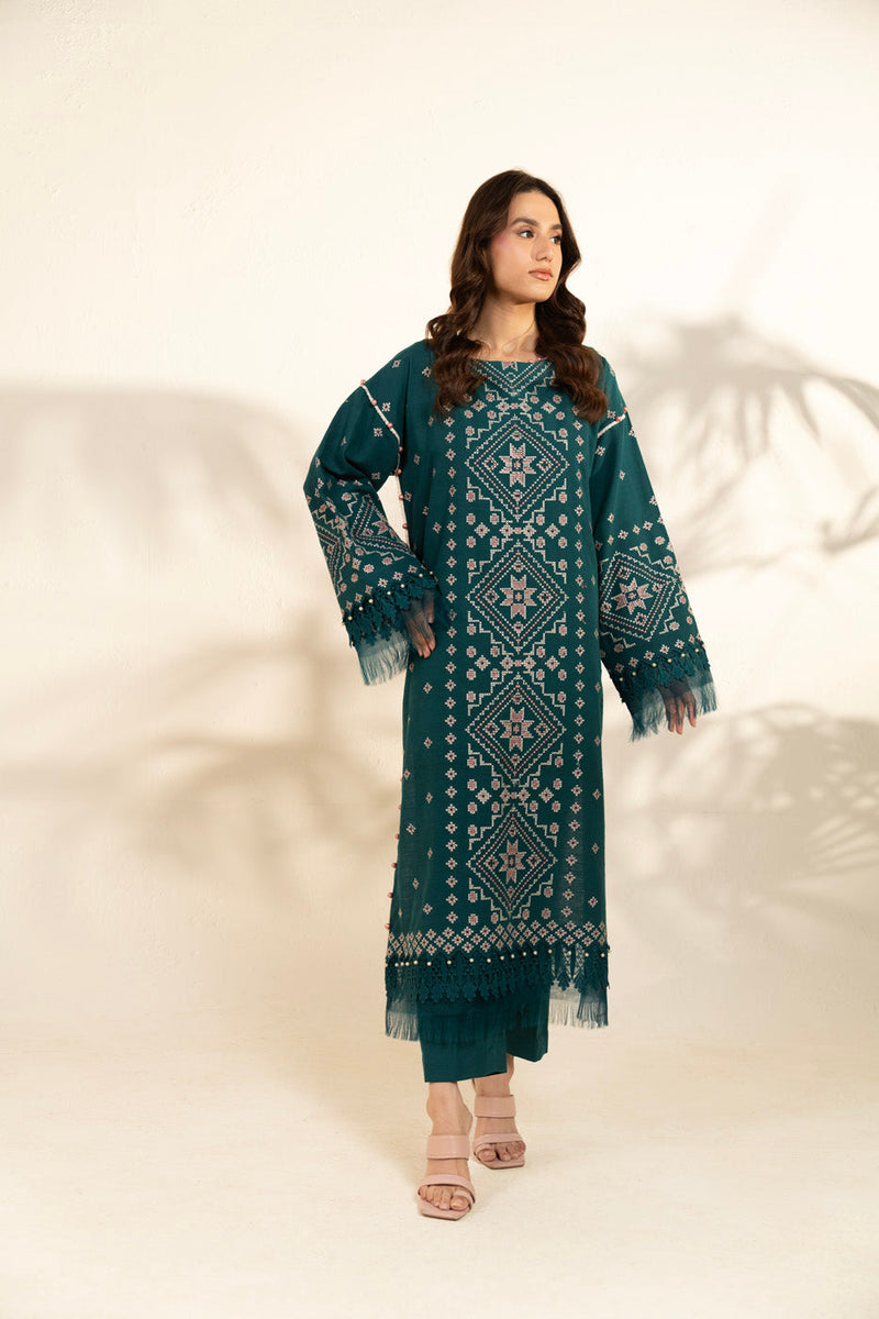 Al Karam | Winter 25 | FW-142-25-1-Teal - Official Al Karam - Agha Fabrics UK