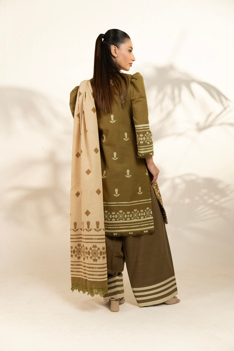 Al Karam | Winter 25 | FW-162.1-25-1-Olive Green - Official Al Karam - Agha Fabrics UK