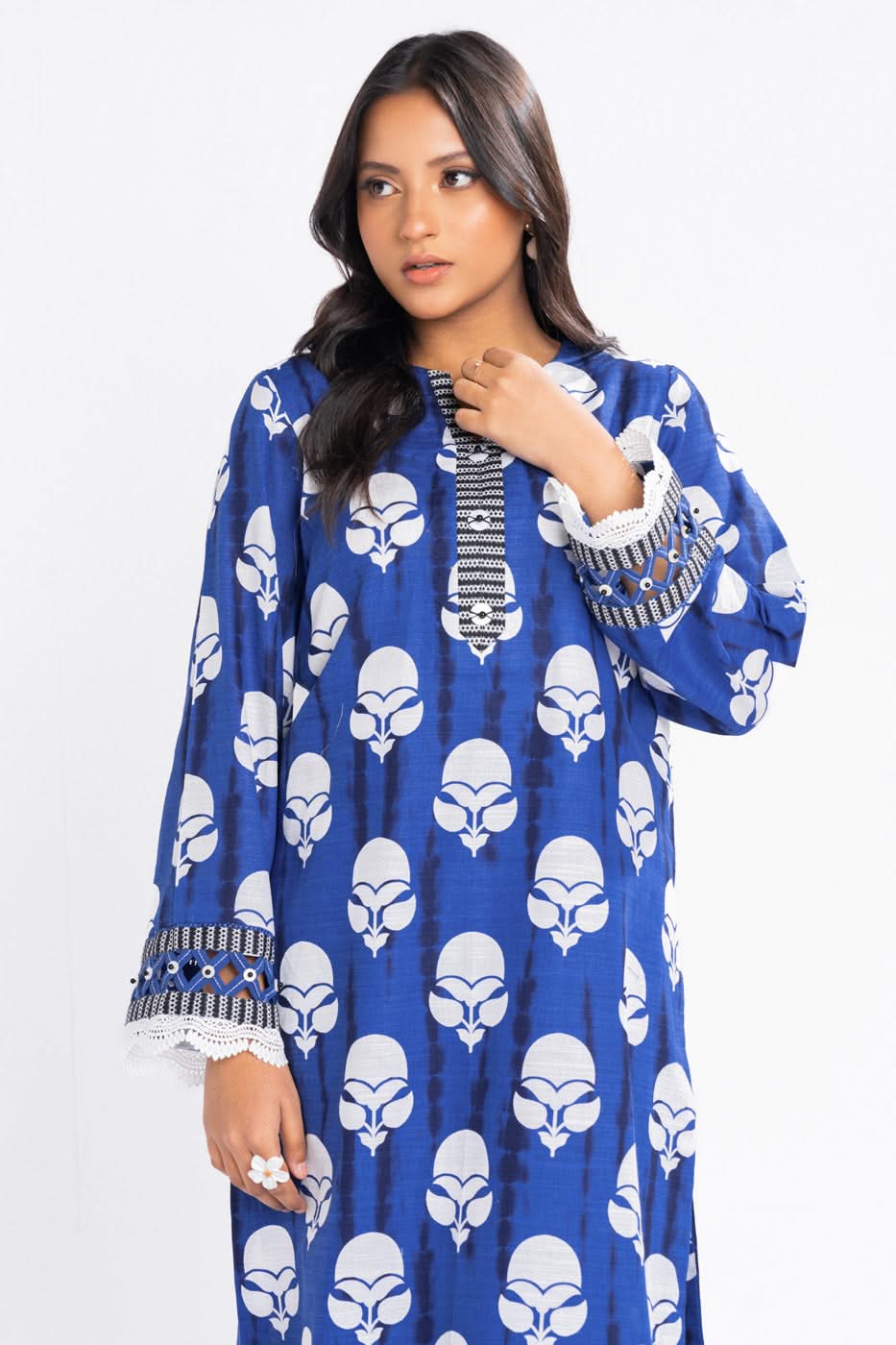 Winter Collection - Al Karam - Unstitched 24 - FW-53.1-24-BLUE - Official Al Karam - Agha Fabrics UK