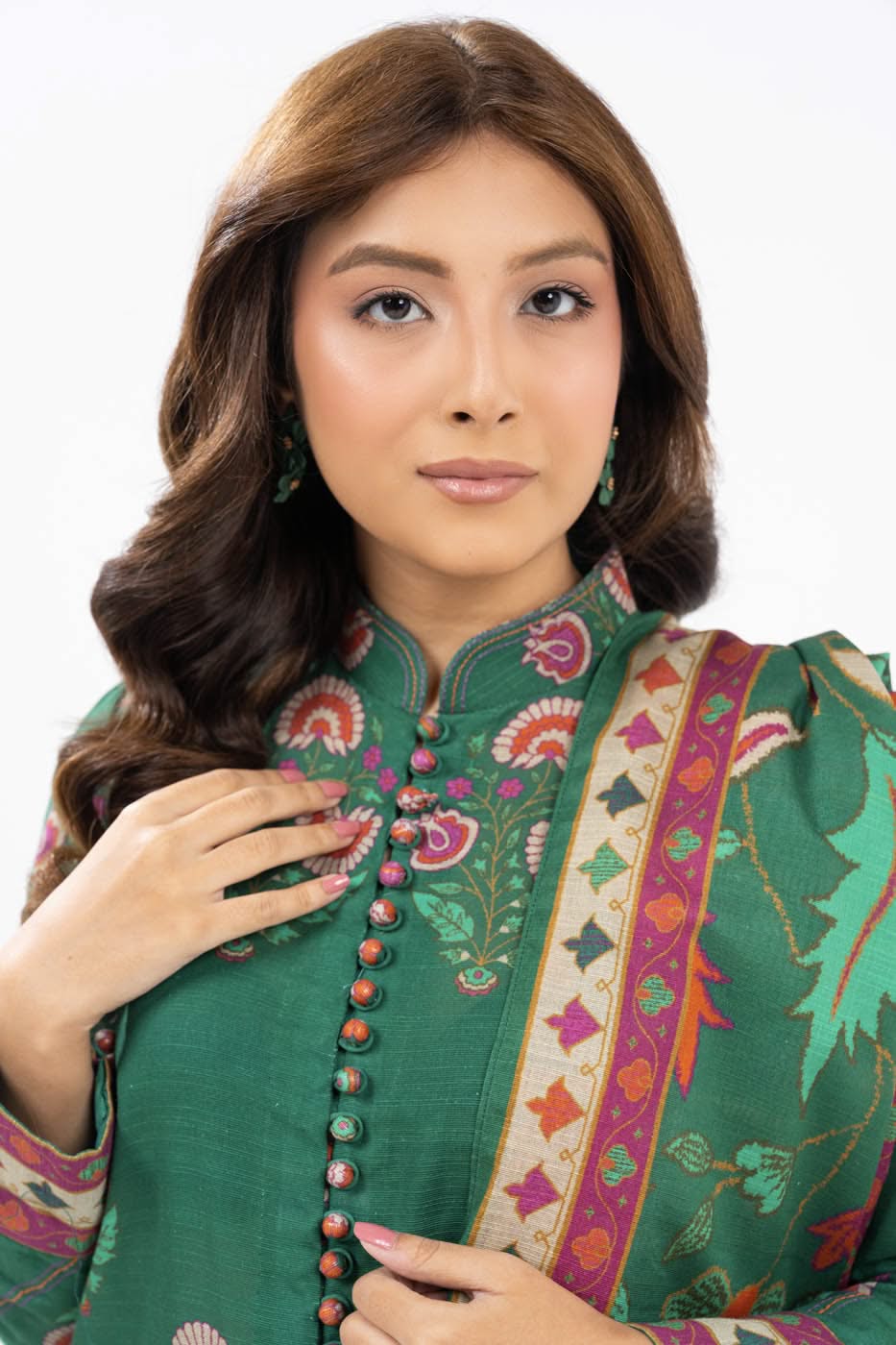 Winter Collection - Al Karam - Unstitched 24 - FW-60.1-24-GREEN - Official Al Karam - Agha Fabrics UK