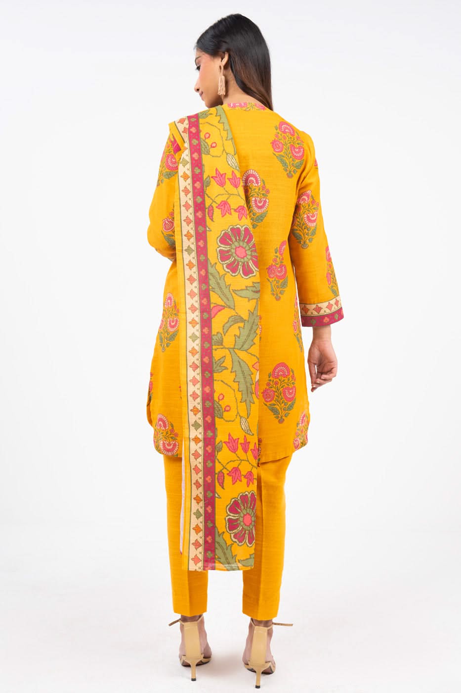 Winter Collection - Al Karam - Unstitched 24 - FW-60.1-24-YELLOW - Official Al Karam - Agha Fabrics UK