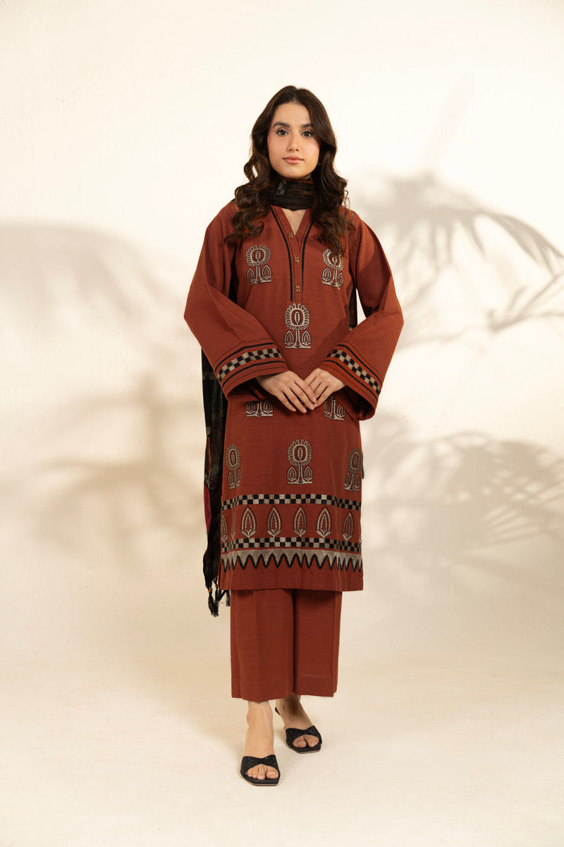 Al Karam | Winter 25 | FW-81-25-1-Rust - Official Alkaram - Agha Fabrics UK