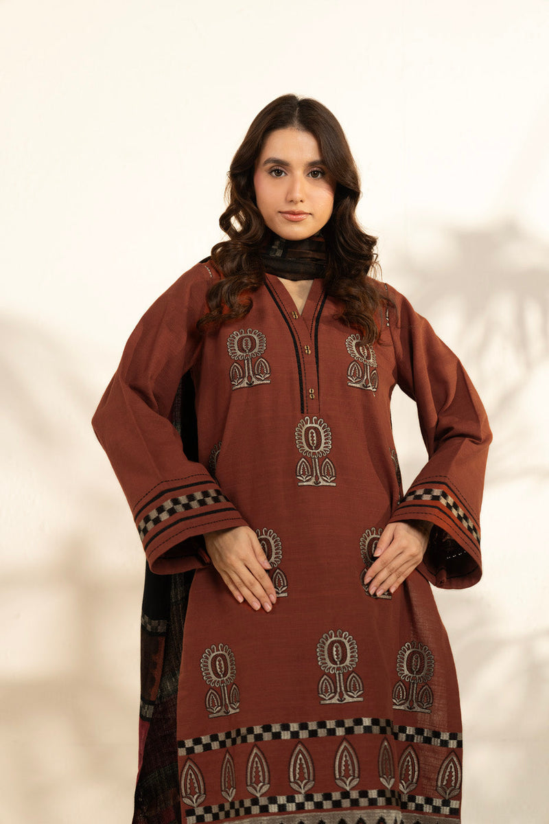 Al Karam | Winter 25 | FW-81-25-1-Rust - Official Alkaram - Agha Fabrics UK