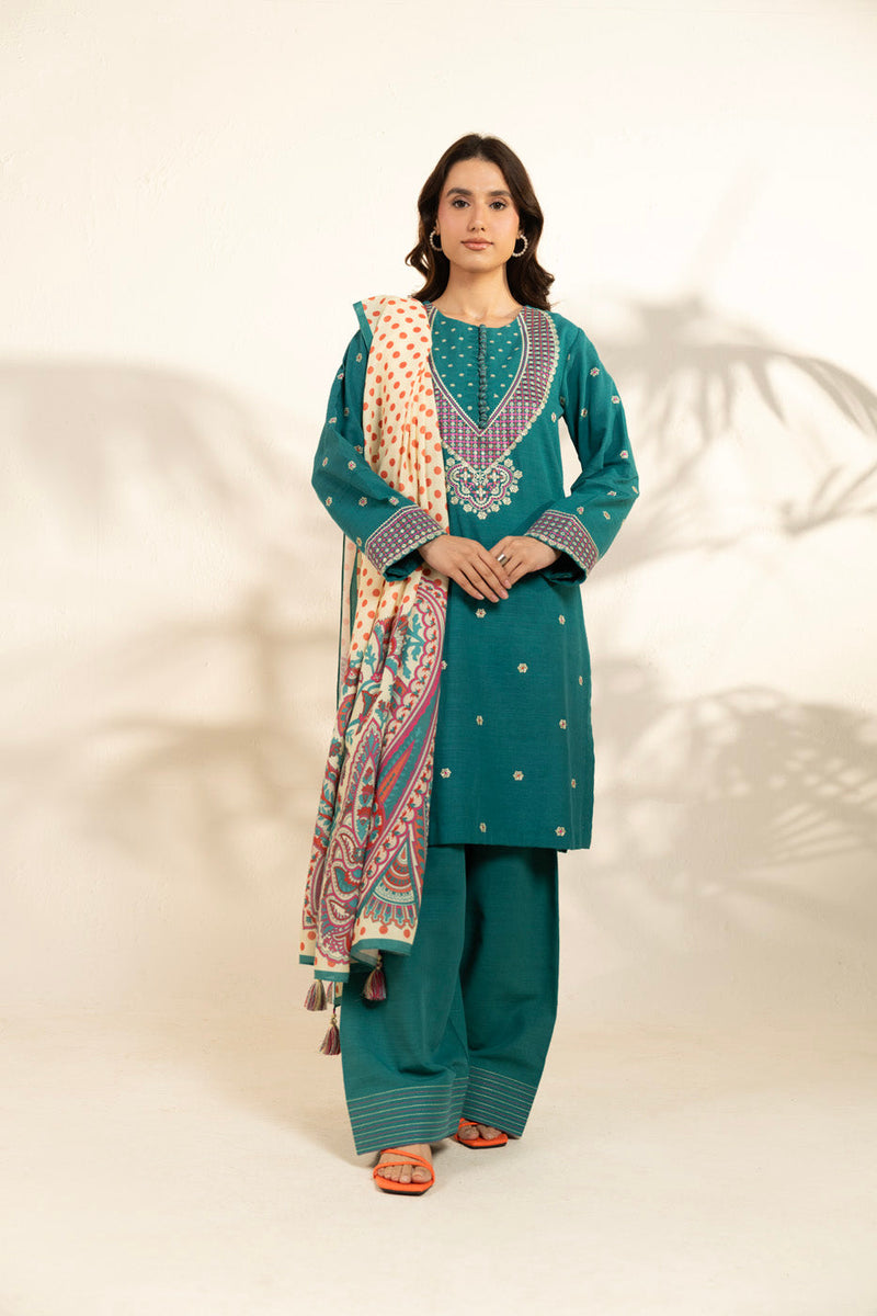 Al Karam | Winter 25 | FW-82.1-25-1-Teal - Official Al Karam - Agha Fabrics UK