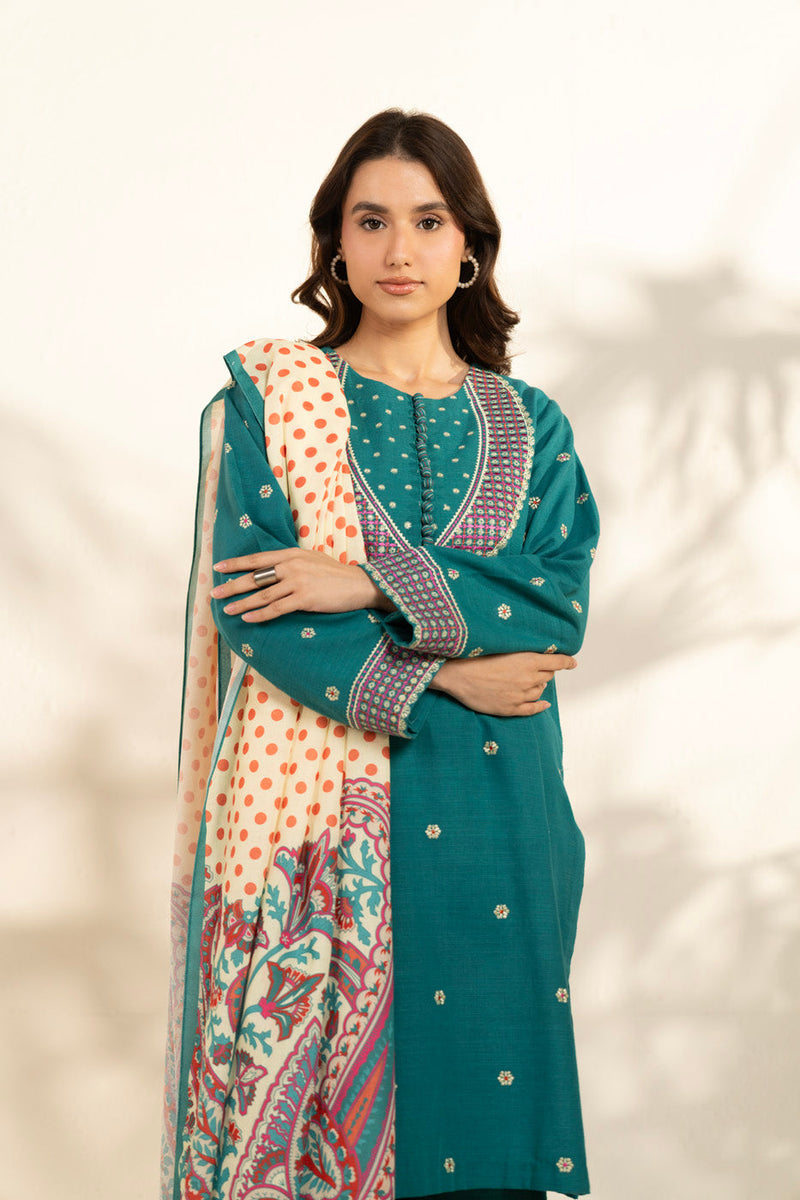 Al Karam | Winter 25 | FW-82.1-25-1-Teal - Official Al Karam - Agha Fabrics UK