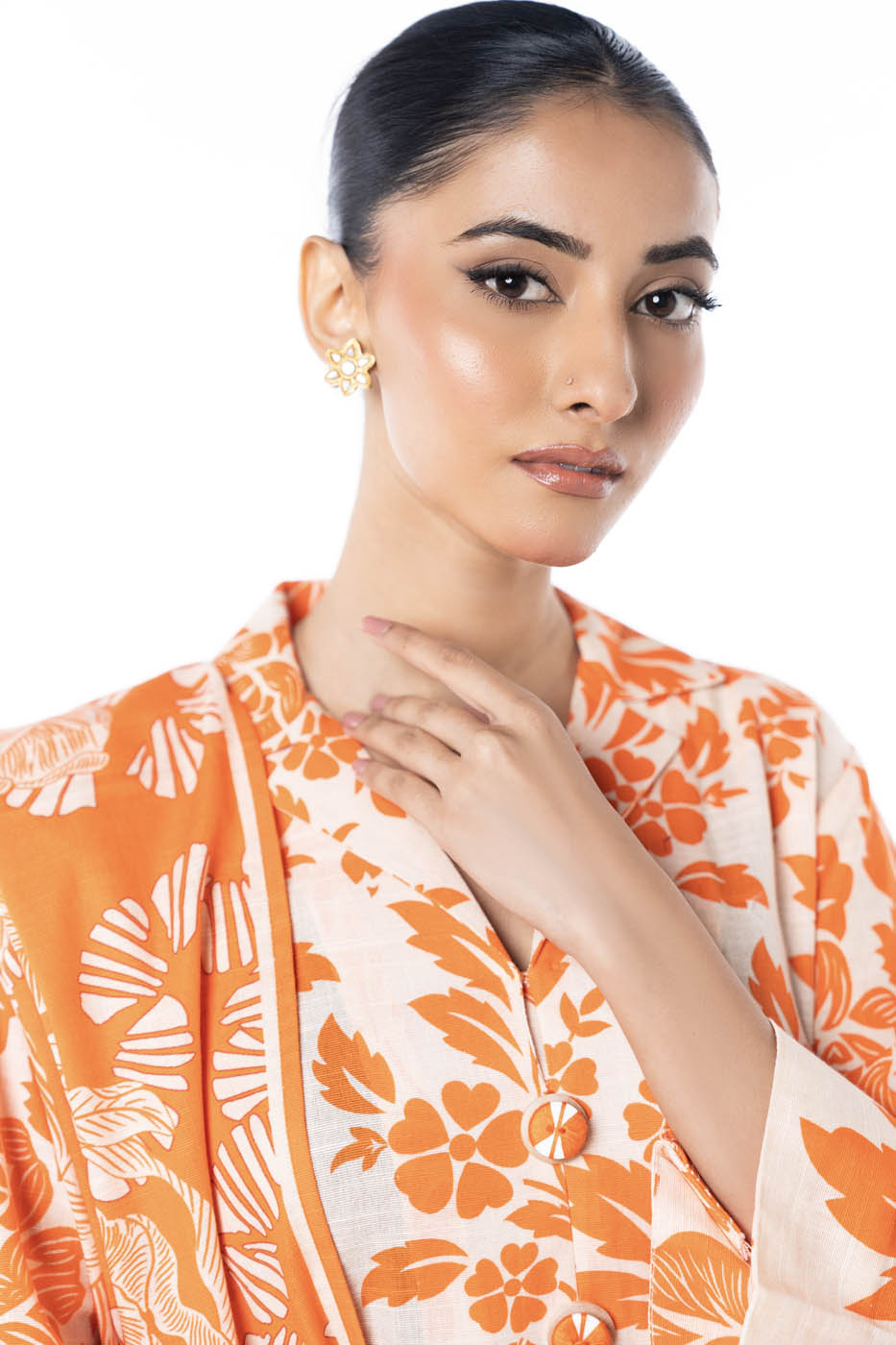 Winter Collection - Al Karam - Unstitched 24 - FW-12-24-ORANGE - Official Al Karam - Agha Fabrics UK