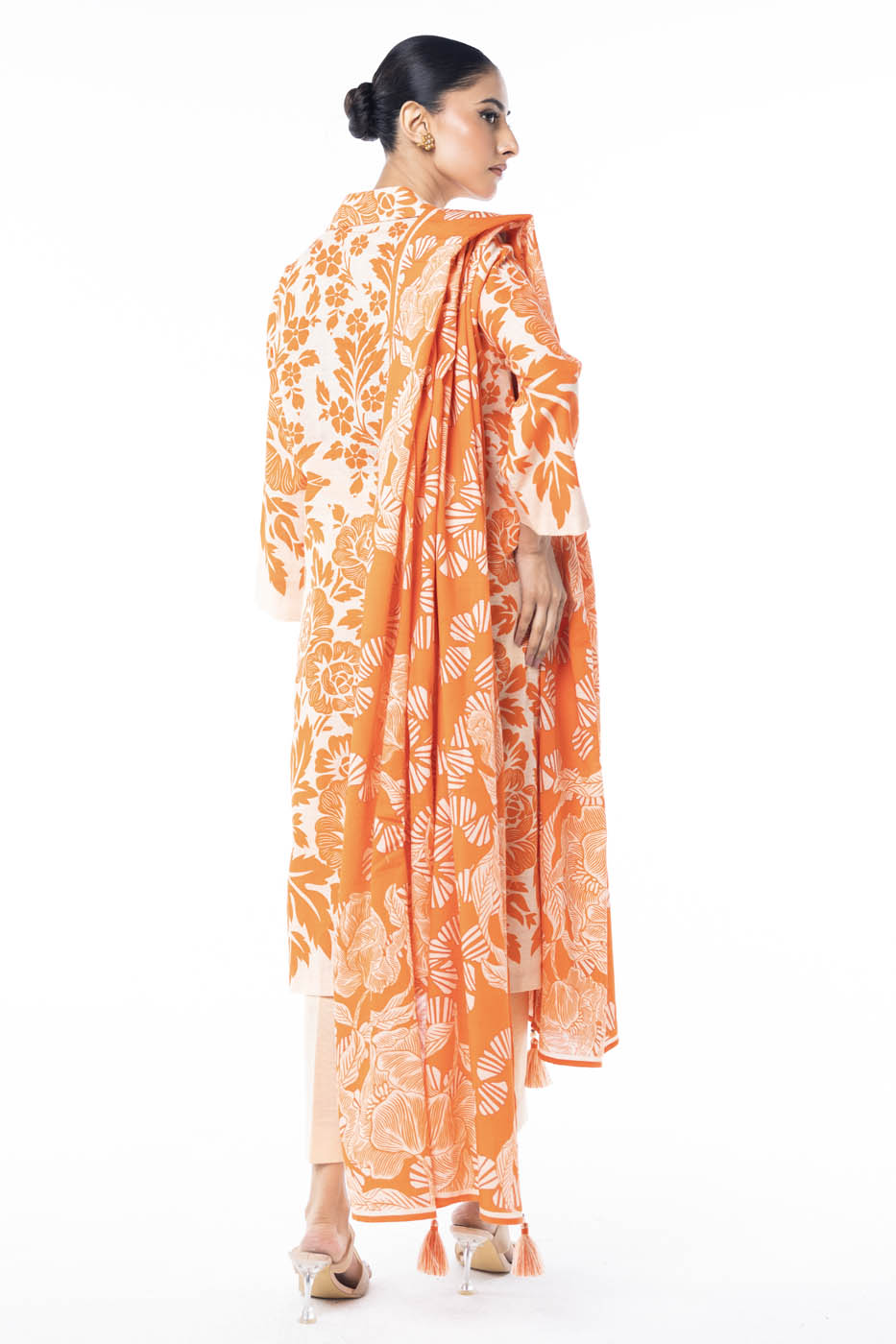 Winter Collection - Al Karam - Unstitched 24 - FW-12-24-ORANGE - Official Al Karam - Agha Fabrics UK