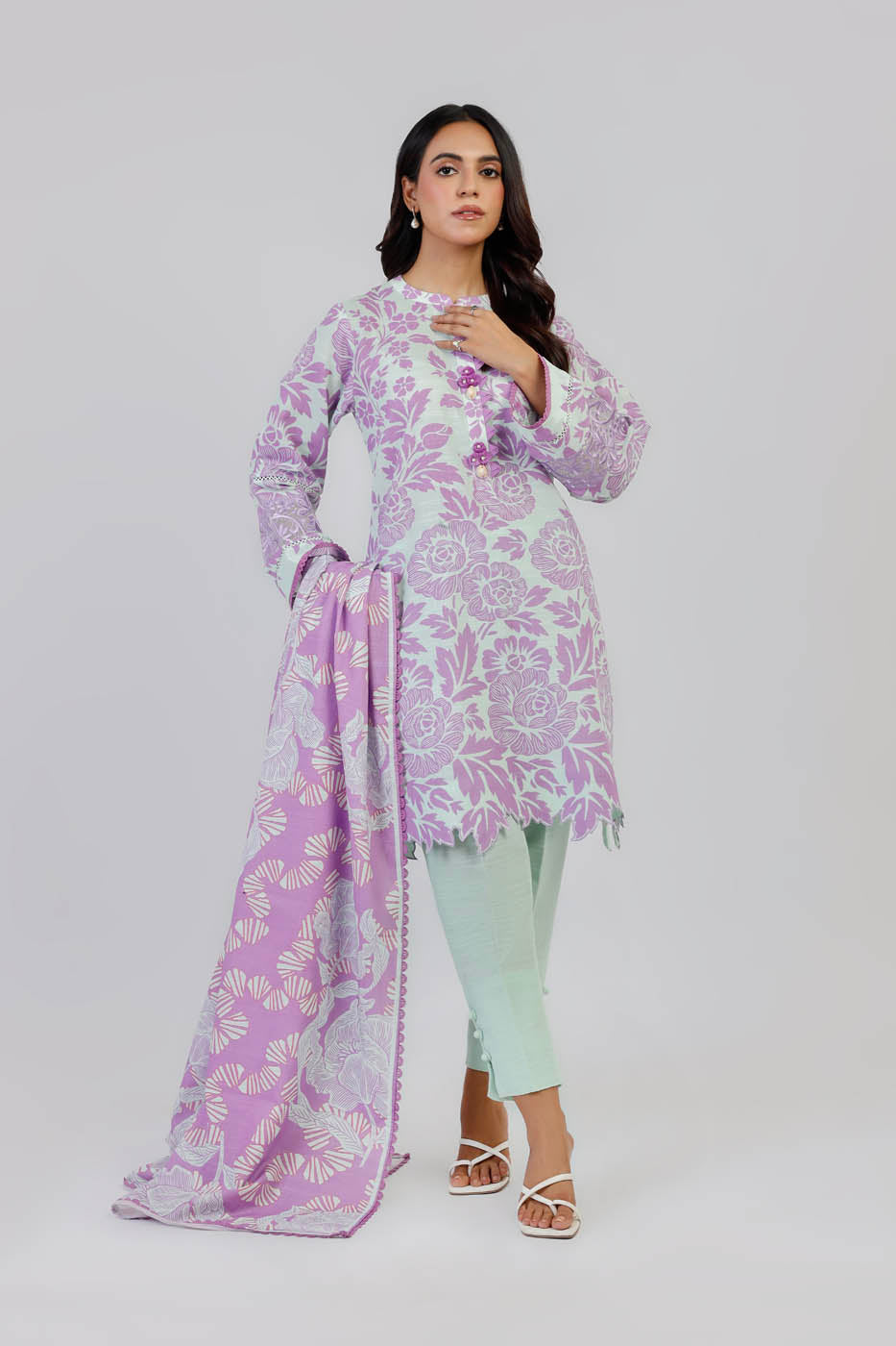 Winter Collection - Al Karam - Unstitched 24 - FW-12-24-LILAC - Official Al Karam - Agha Fabrics UK