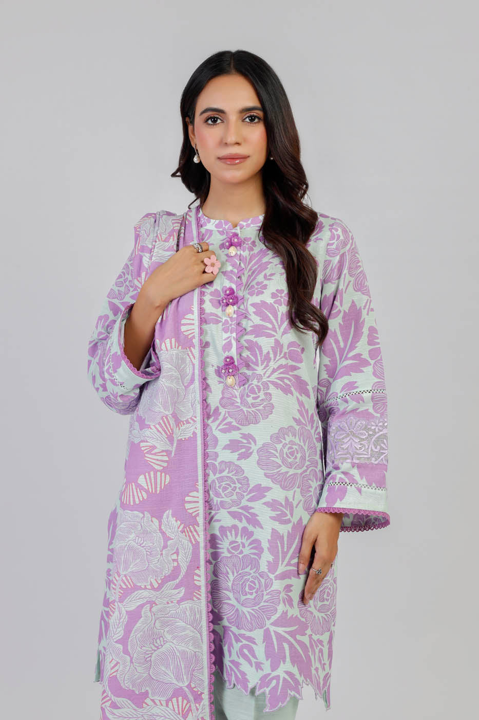 Winter Collection - Al Karam - Unstitched 24 - FW-12-24-LILAC - Official Al Karam - Agha Fabrics UK