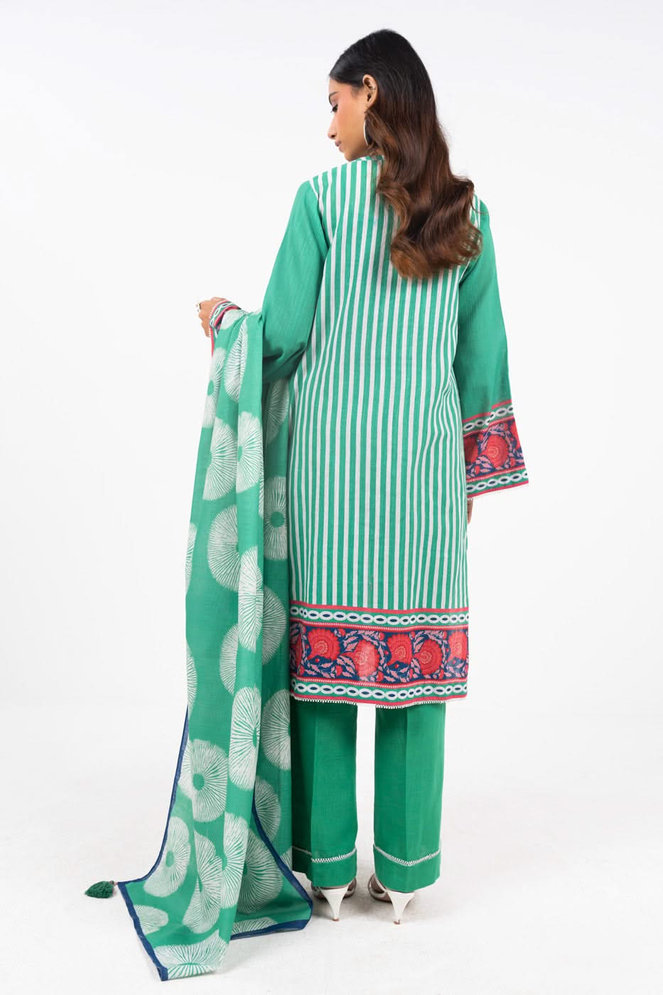 Winter Collection - Al Karam - Unstitched 24 - FW-53-24-GREEN - Official Al Karam - Agha Fabrics UK
