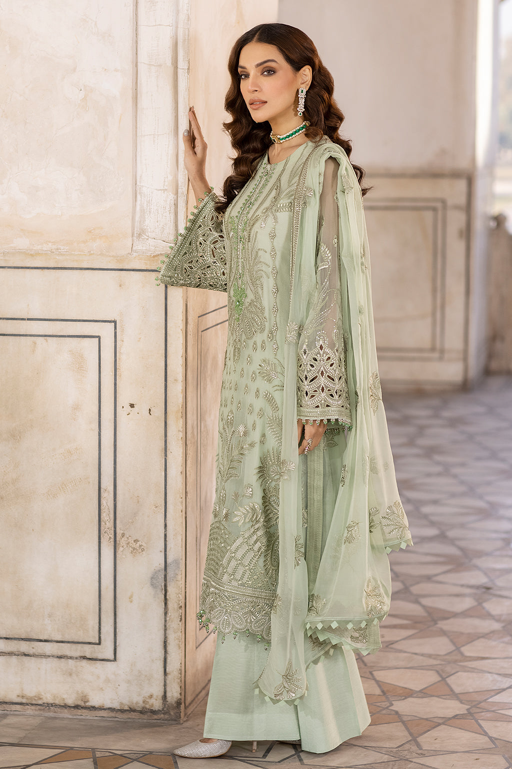 Flossie | Safeera Formals vol 13 | LUSTER GREEN - Official Flossie - Agha Fabrics UK