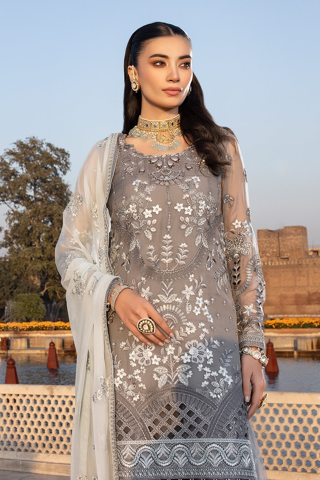 Flossie | Safeera Formals vol 13 | STORMY GREY (B) - Official Flossie - Agha Fabrics UK