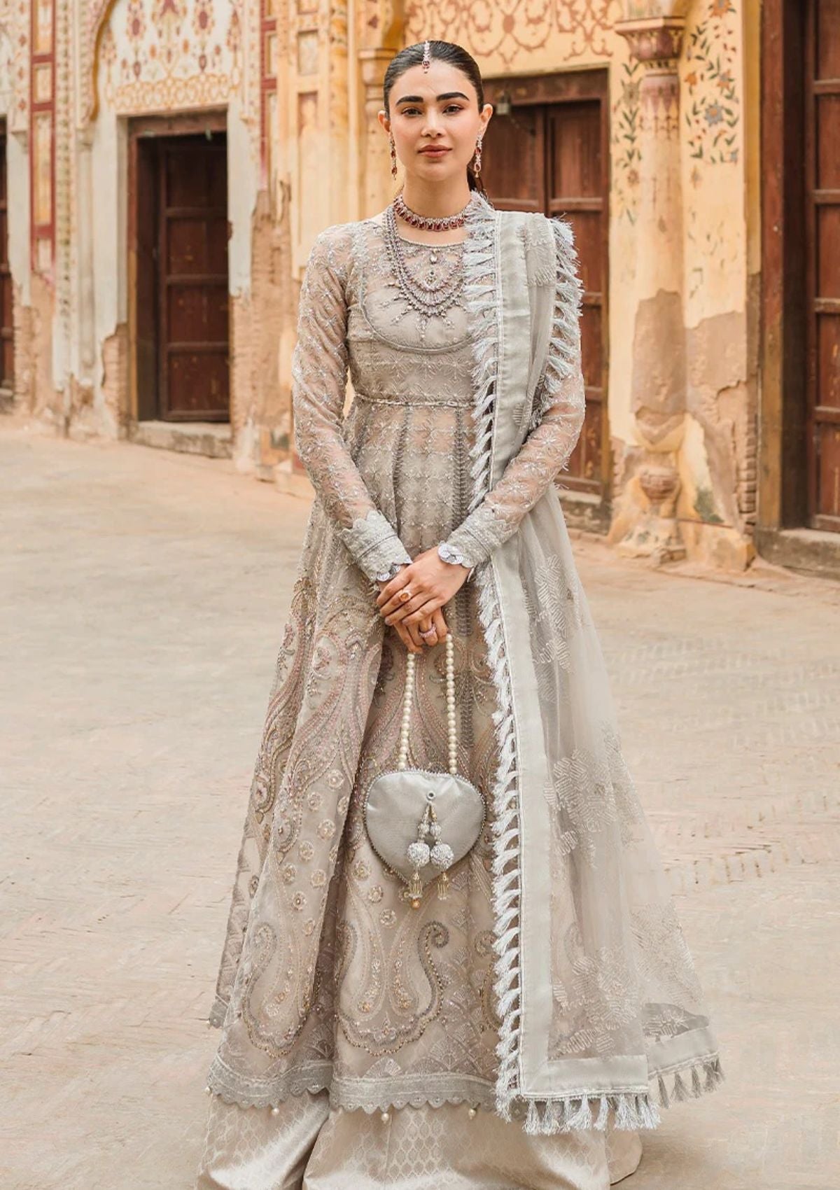 Formal Dress - Vitalia - Trousseau - Dove - D#6 - Official Vitalia - Agha Fabrics UK