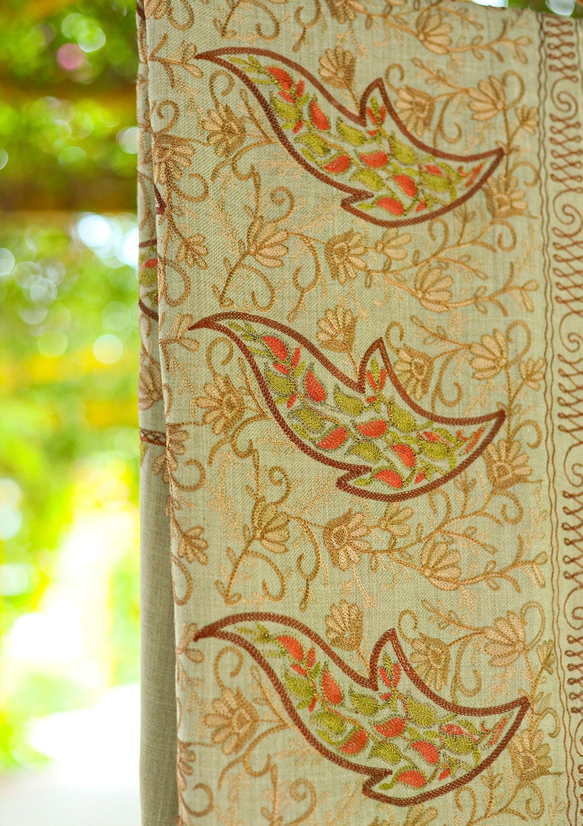 ARI Work Wool Shawl D - 03 - Mouse - Official Shawls Niche - Agha Fabrics UK