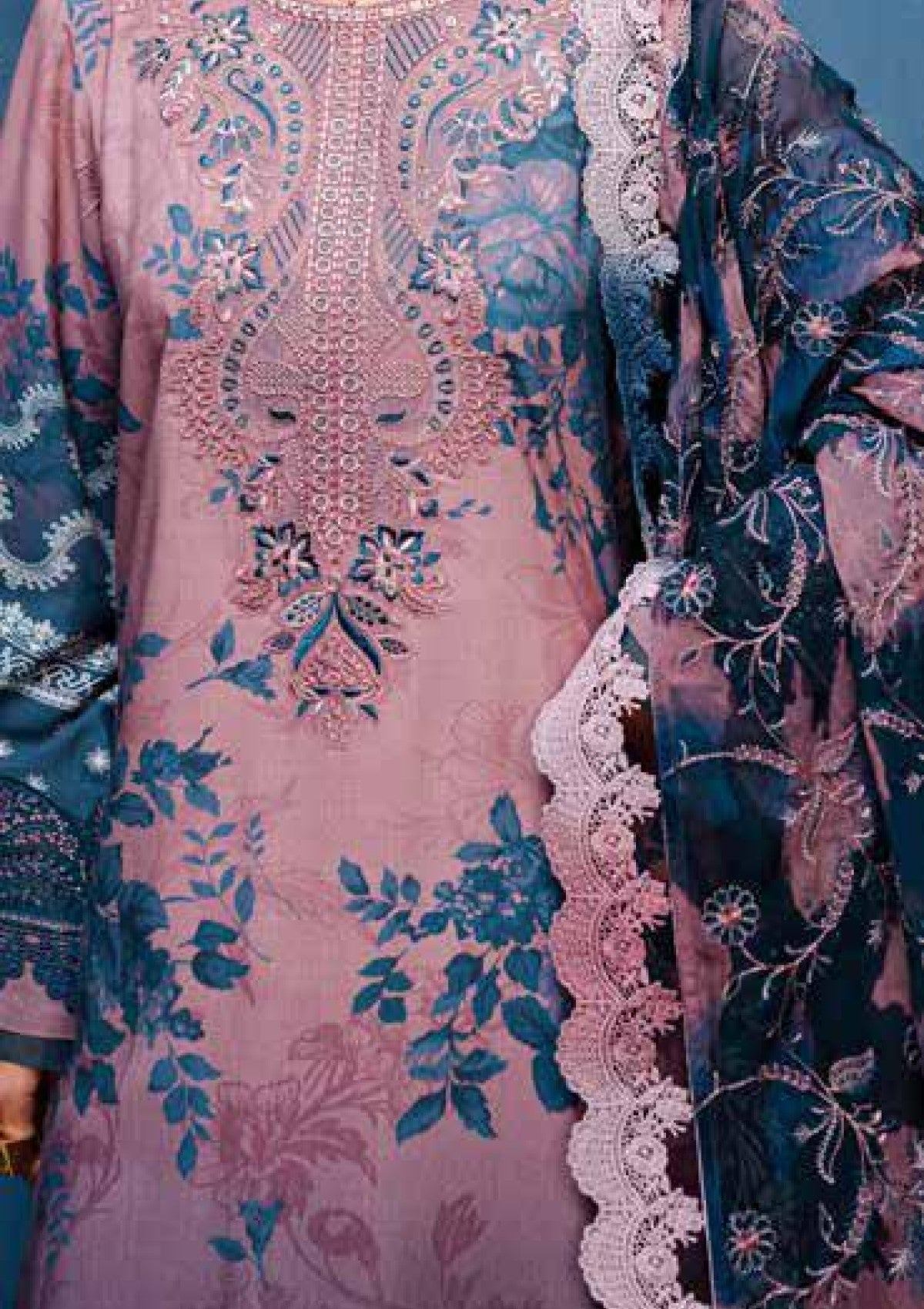 Winter Collection - Nureh - Gardenia - Slub Linen - NG24#167 - Official Nureh - Agha Fabrics UK