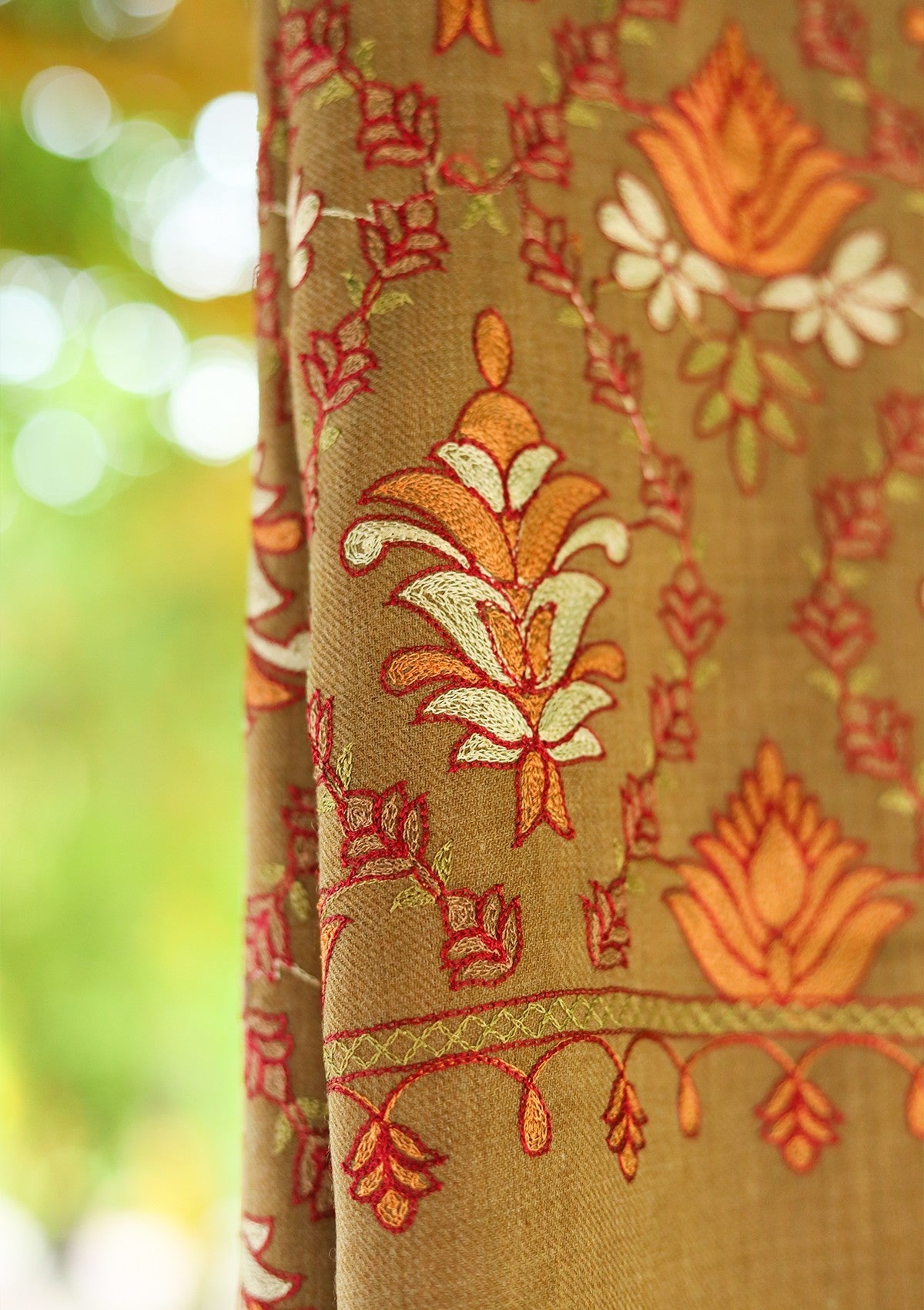 ARI Work Wool Shawl D - 03 - CH Brown - Official Shawls Niche - Agha Fabrics UK