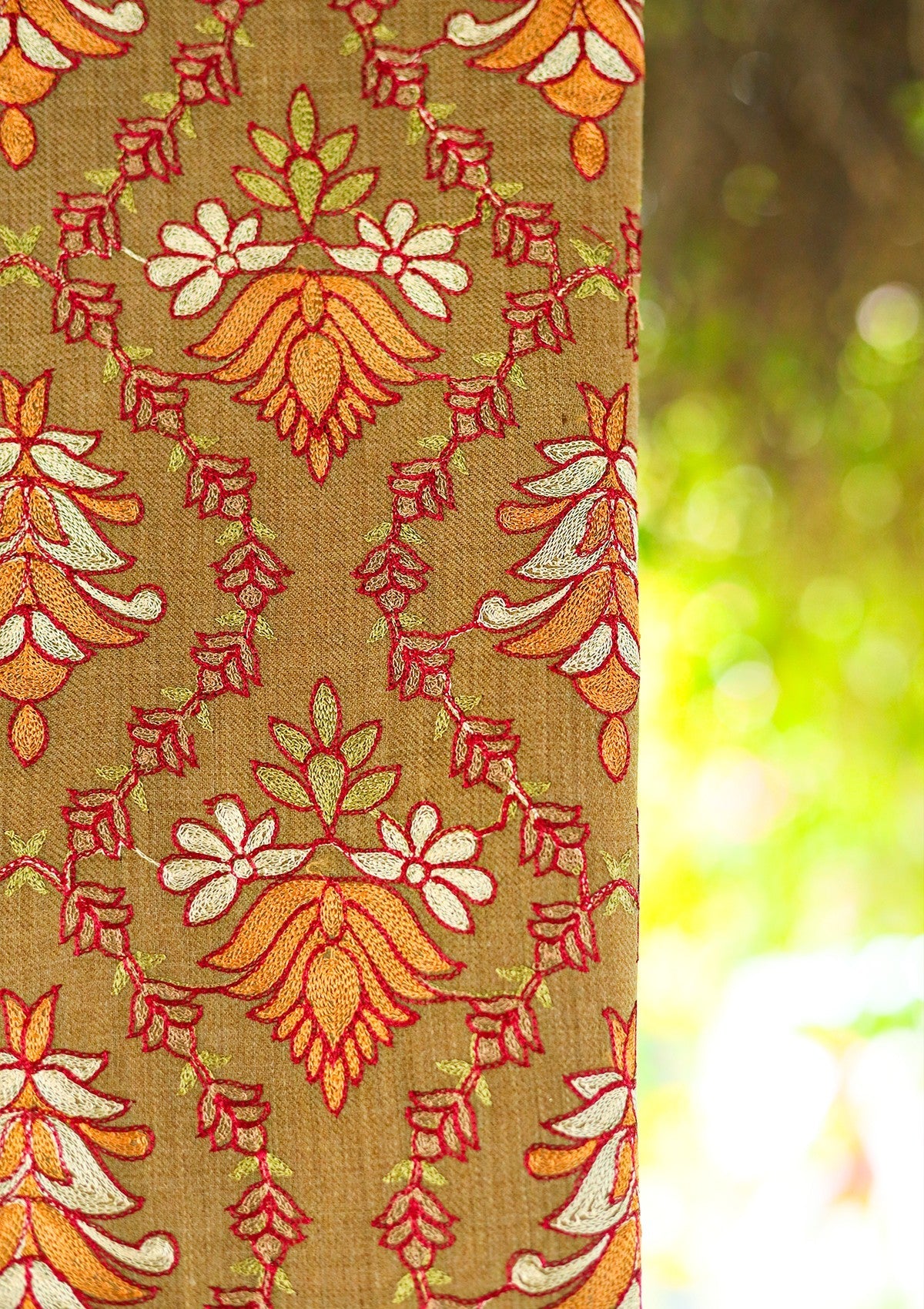 ARI Work Wool Shawl D - 03 - CH Brown - Official Shawls Niche - Agha Fabrics UK