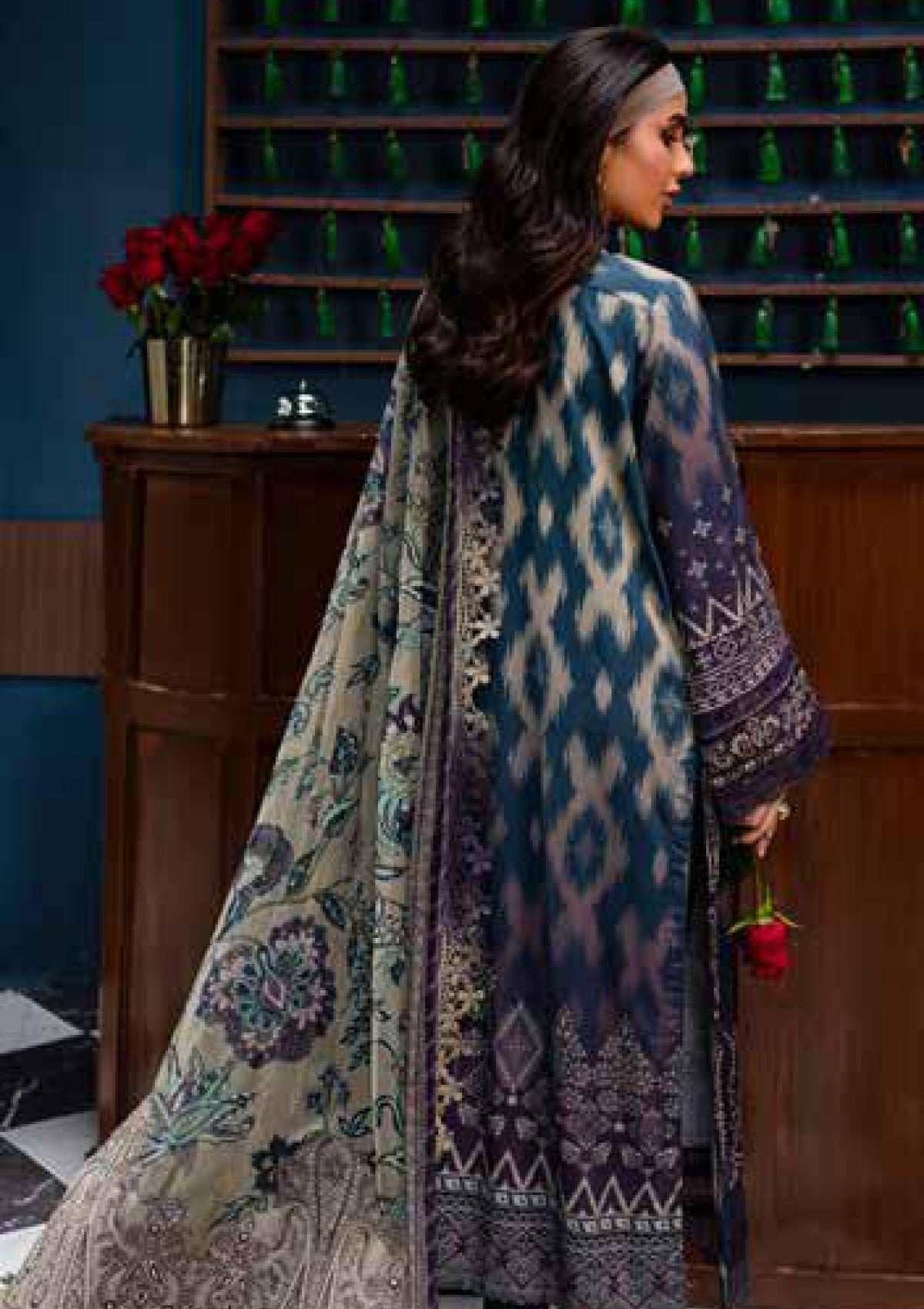 Winter Collection - Nureh - Gardenia - Slub Linen - NG24#164 - Official Nureh - Agha Fabrics UK