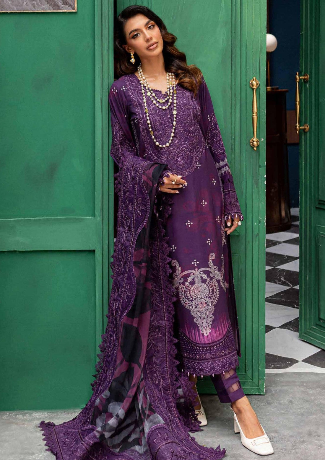 Winter Collection - Nureh - Gardenia - Slub Linen - NG24#166 - Official Nureh - Agha Fabrics UK