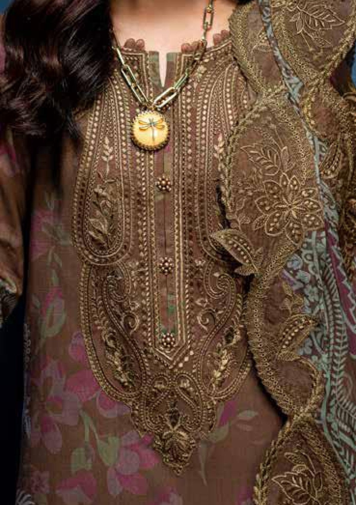 Winter Collection - Nureh - Gardenia - Slub Linen - NG24#163 - Official Nureh - Agha Fabrics UK