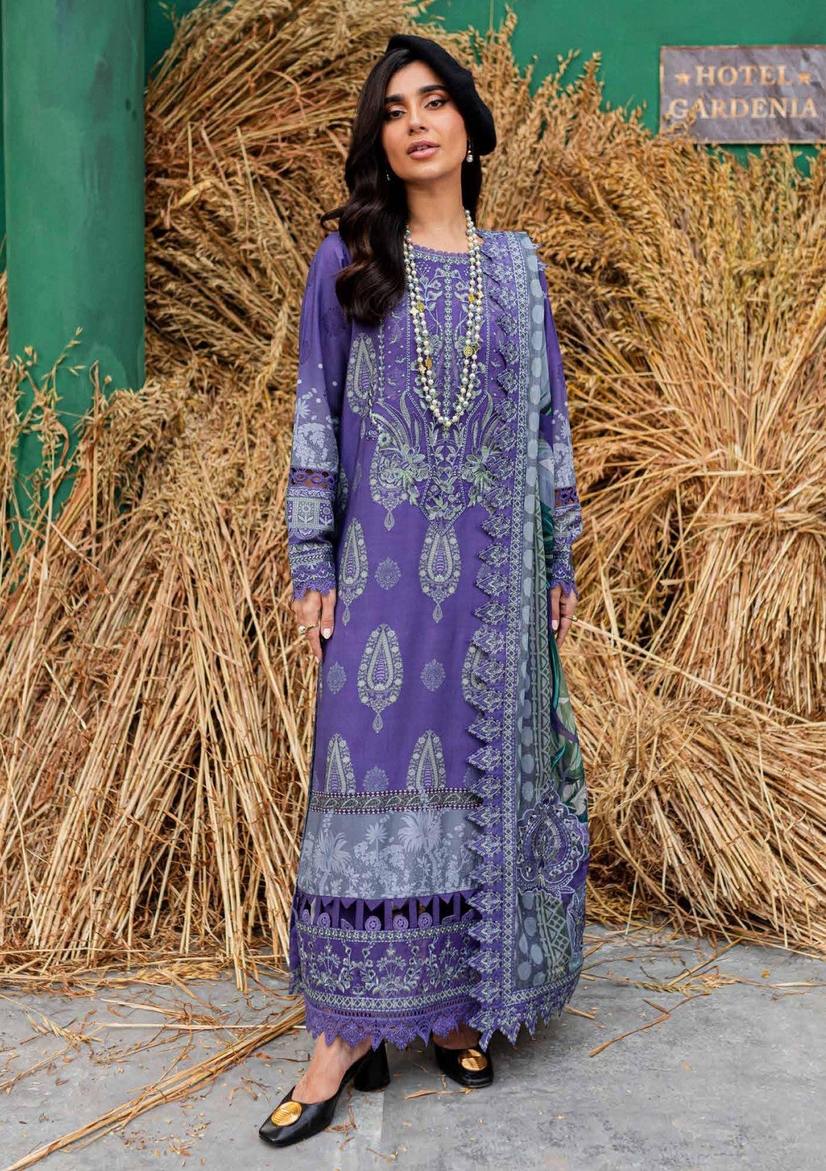 Winter Collection - Nureh - Gardenia - Slub Linen - NG24#162 - Official Nureh - Agha Fabrics UK