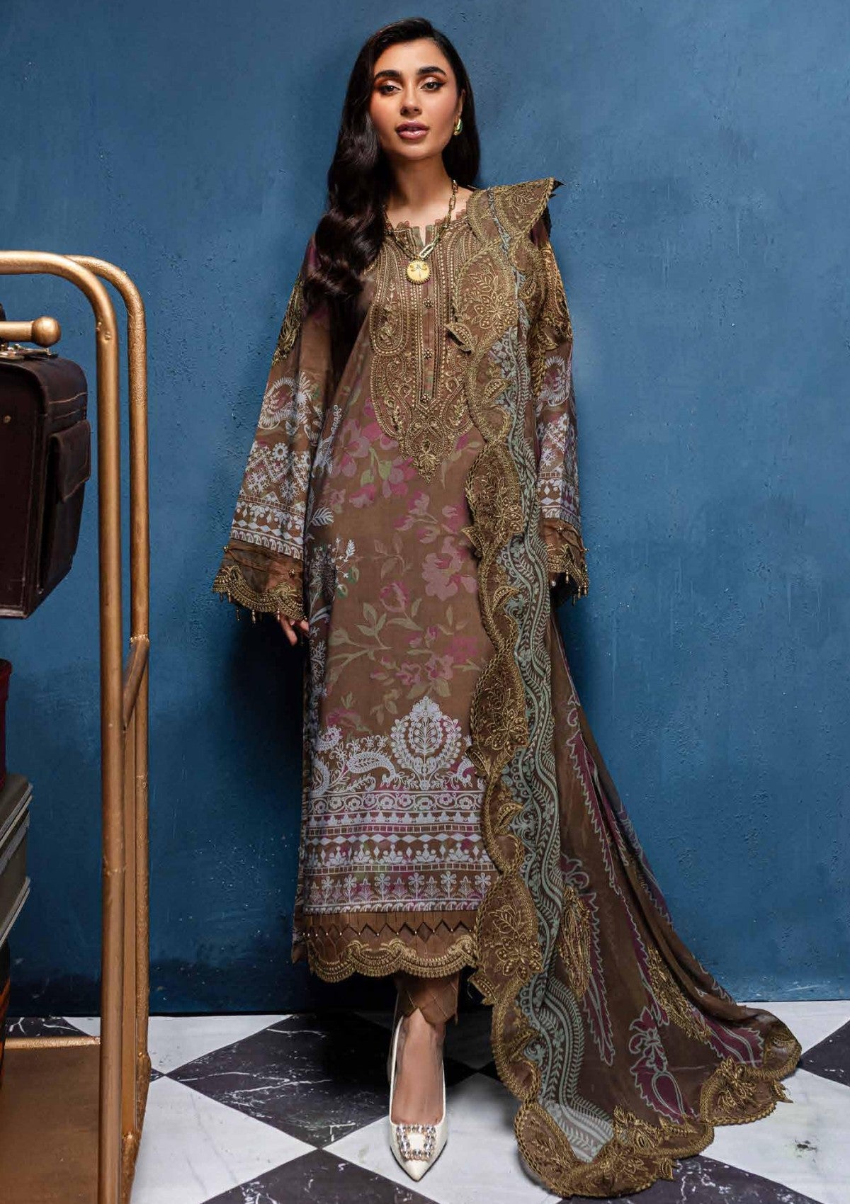 Winter Collection - Nureh - Gardenia - Slub Linen - NG24#163 - Official Nureh - Agha Fabrics UK