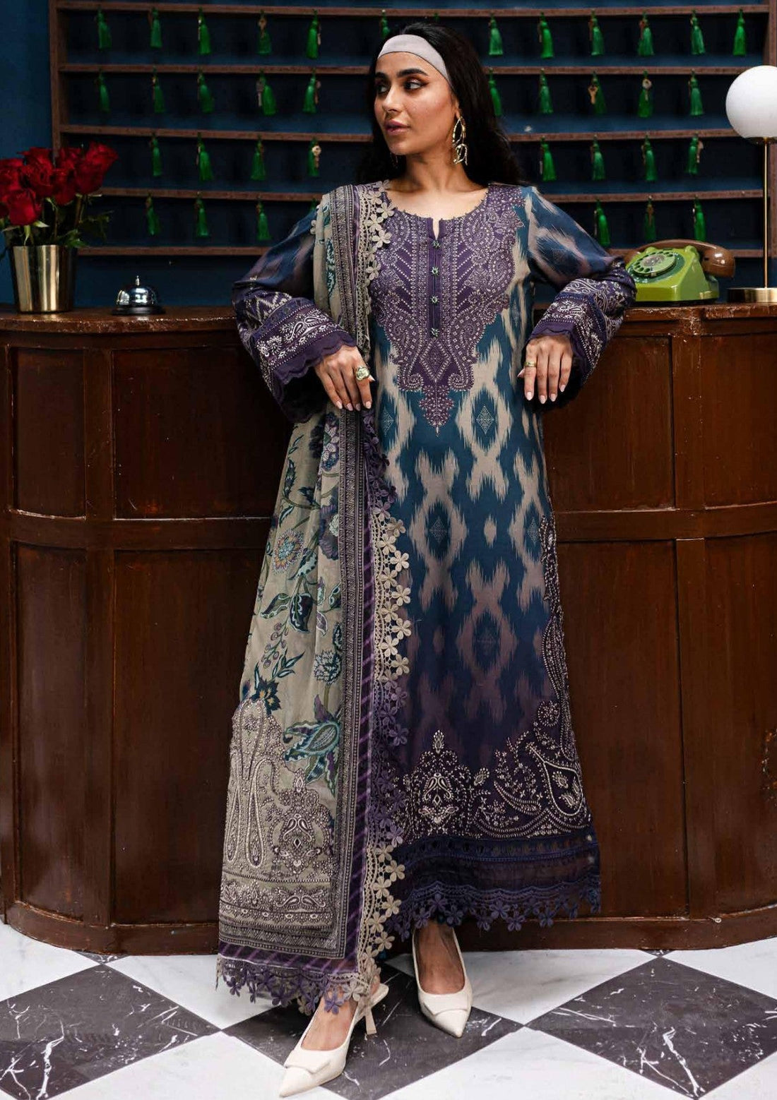 Winter Collection - Nureh - Gardenia - Slub Linen - NG24#164 - Official Nureh - Agha Fabrics UK