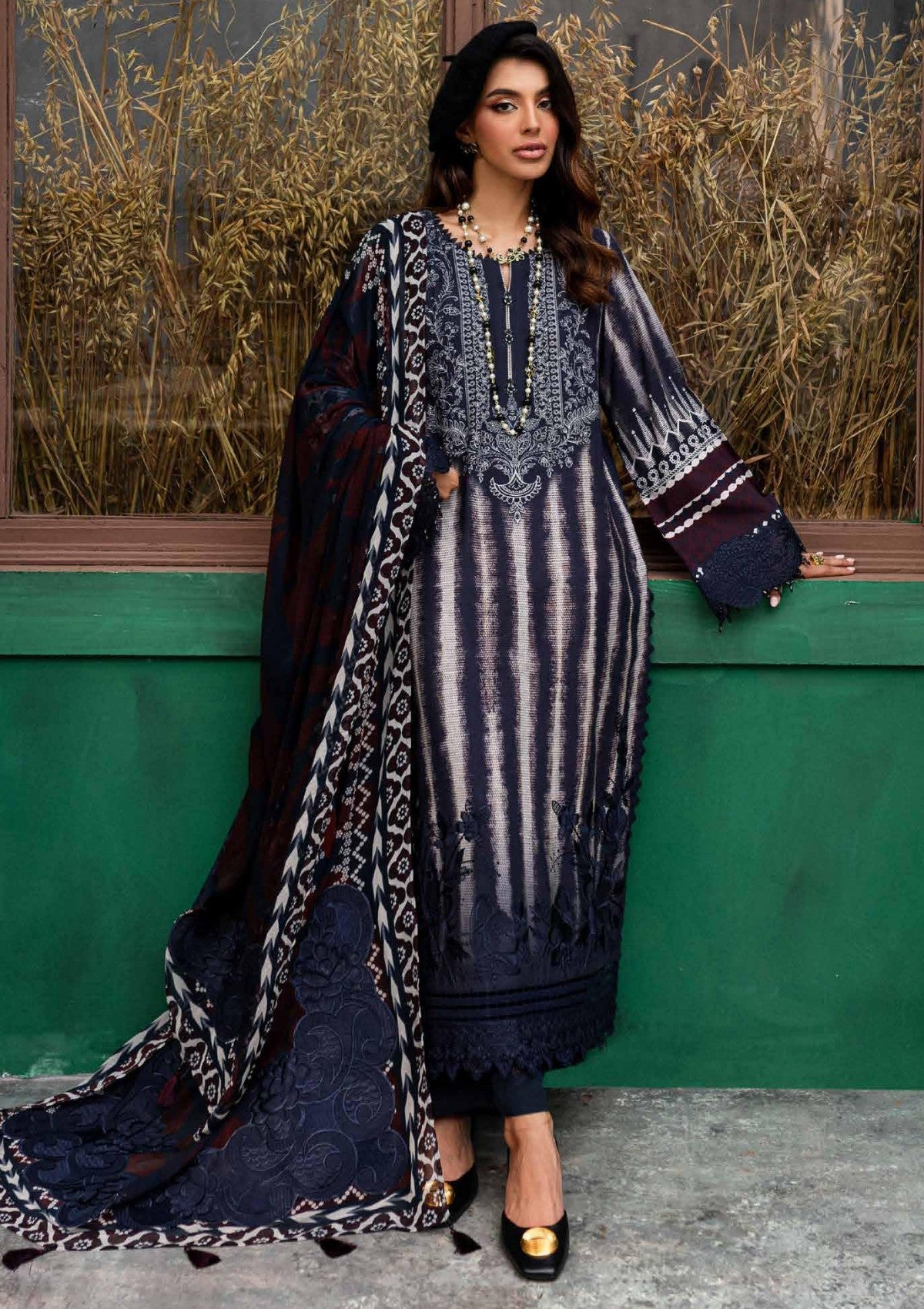 Winter Collection - Nureh - Gardenia - Slub Linen - NG24#165 - Official Nureh - Agha Fabrics UK