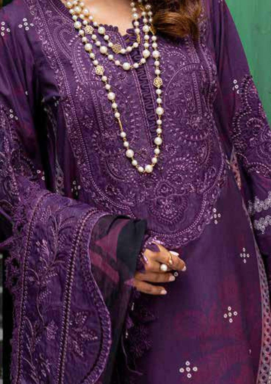 Winter Collection - Nureh - Gardenia - Slub Linen - NG24#166 - Official Nureh - Agha Fabrics UK