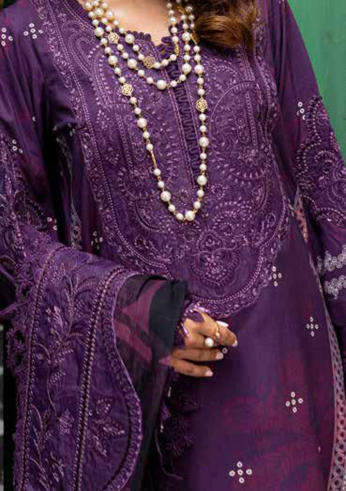 Winter Collection - Nureh - Gardenia - Slub Linen - NG24#166 - Official Nureh - Agha Fabrics UK