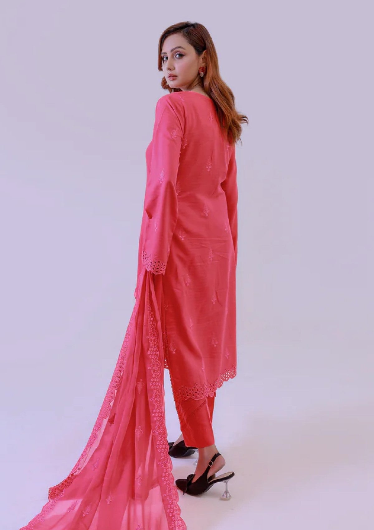 Winter Collection - Almish - Unstitched 24 - D#581 - Scarlet - Official Almish - Agha Fabrics UK