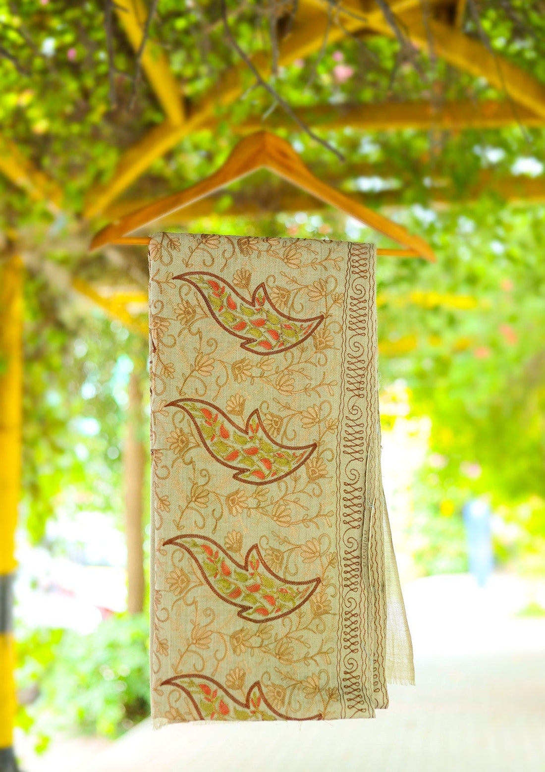 ARI Work Wool Shawl D - 03 - Mouse - Official Shawls Niche - Agha Fabrics UK