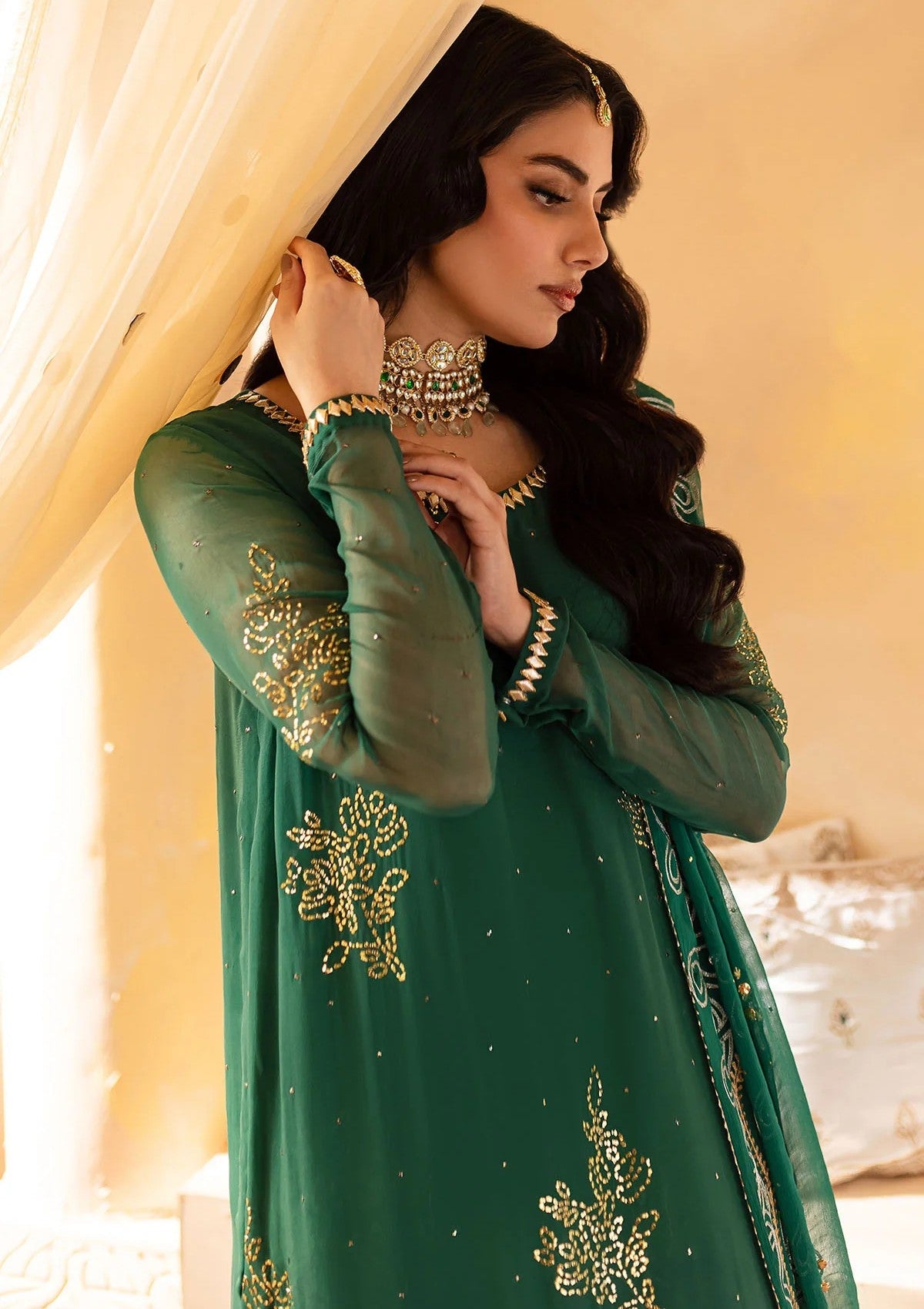 Formal Collection - Nureh - Mukeshkari - Chiffon - NMC24#01 - Official Nureh - Agha Fabrics UK