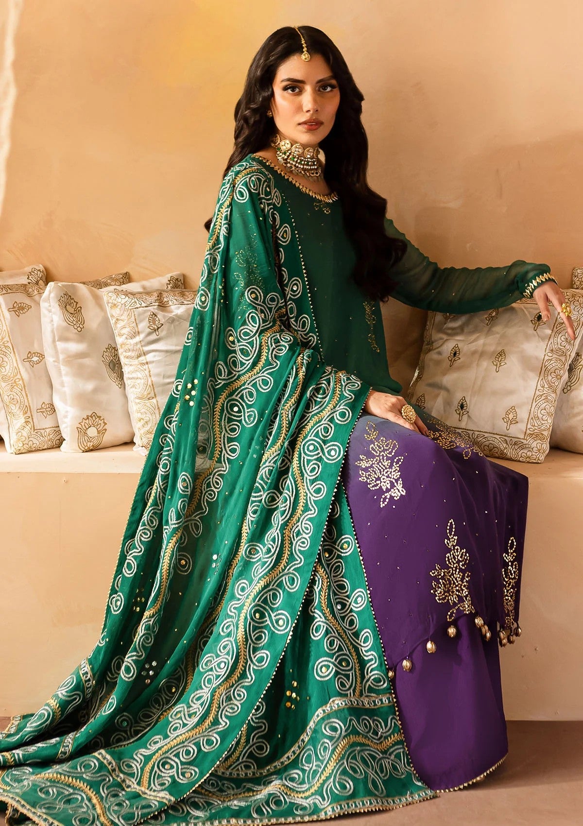 Formal Collection - Nureh - Mukeshkari - Chiffon - NMC24#01 - Official Nureh - Agha Fabrics UK