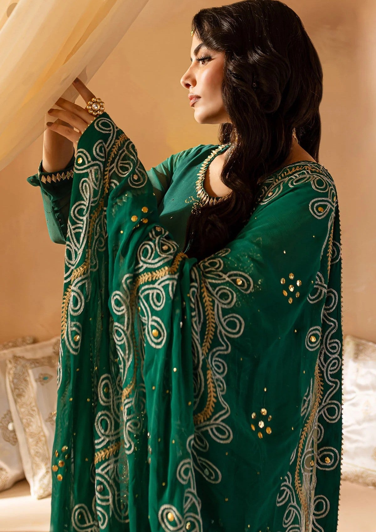 Formal Collection - Nureh - Mukeshkari - Chiffon - NMC24#01 - Official Nureh - Agha Fabrics UK