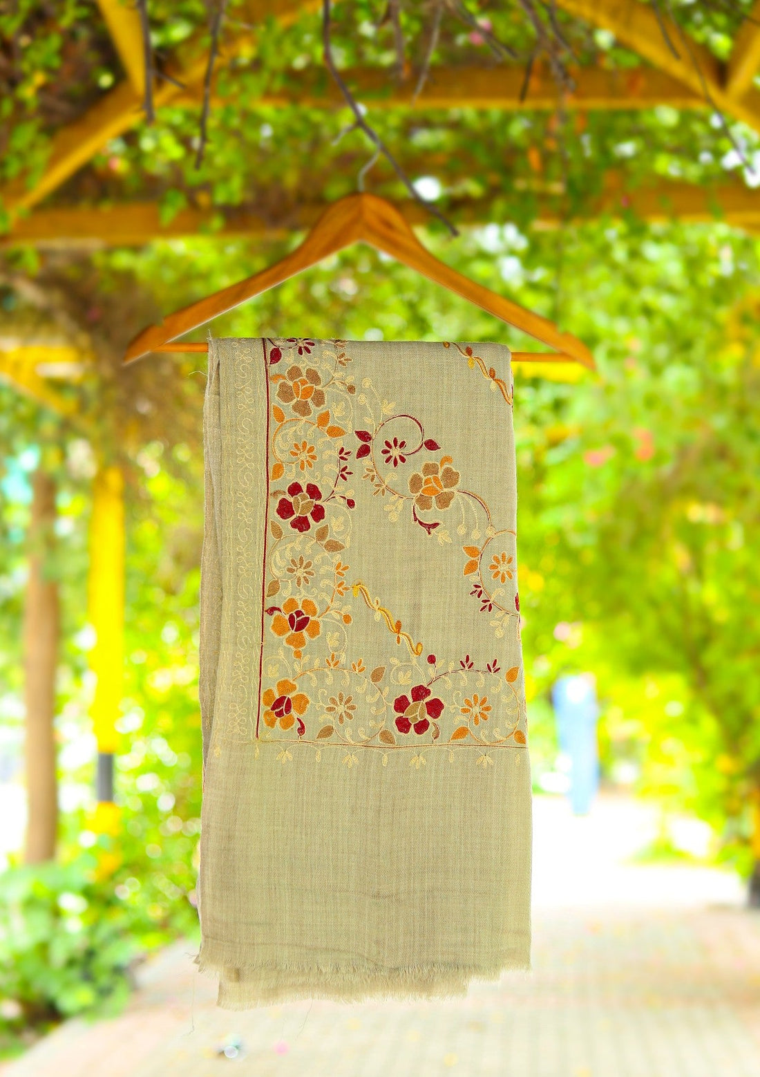 ARI Work Wool Shawl D - 03 - L Mouse - Official Shawls Niche - Agha Fabrics UK