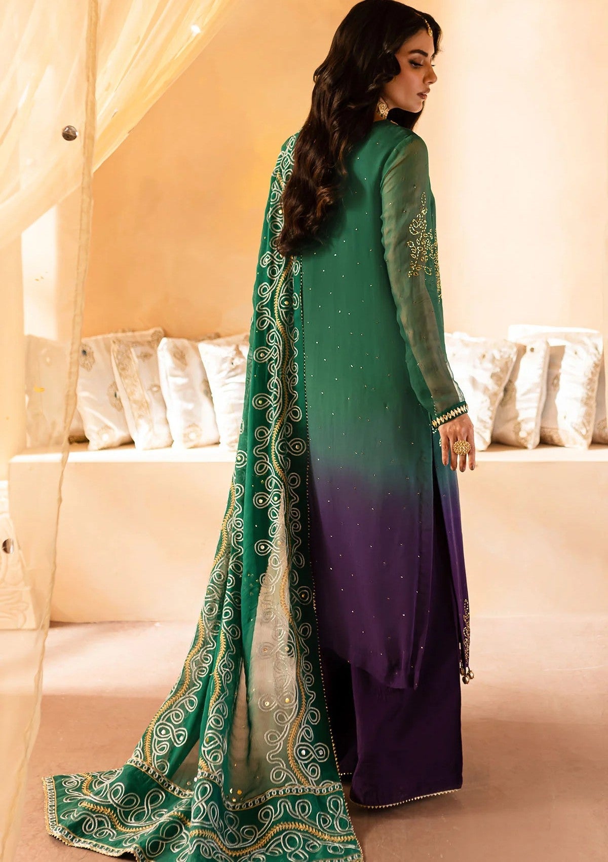 Formal Collection - Nureh - Mukeshkari - Chiffon - NMC24#01 - Official Nureh - Agha Fabrics UK