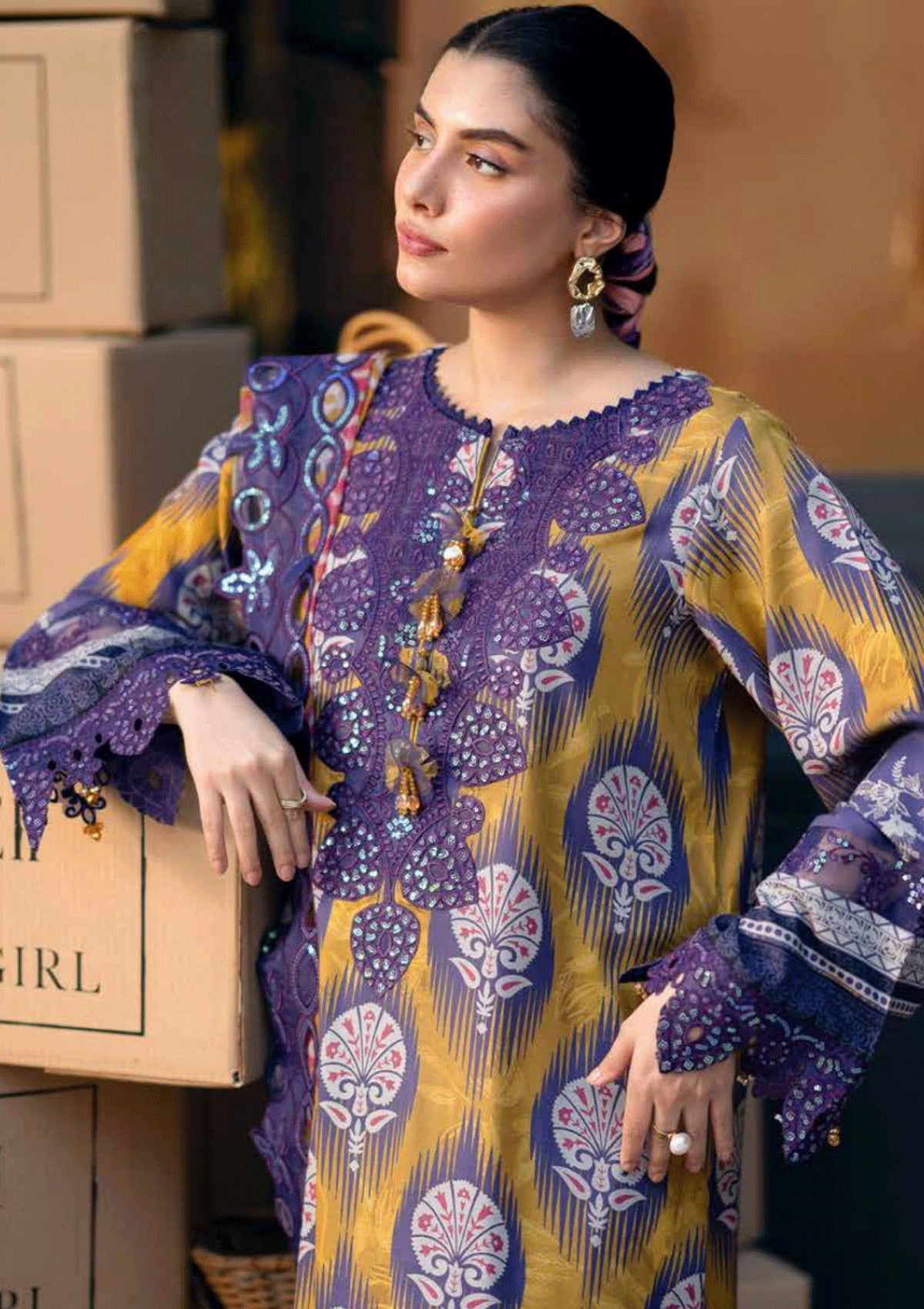 Winter Collection - Nureh - Glam Girl - Viscose Crepe - GL24#22 - Official Nureh - Agha Fabrics UK